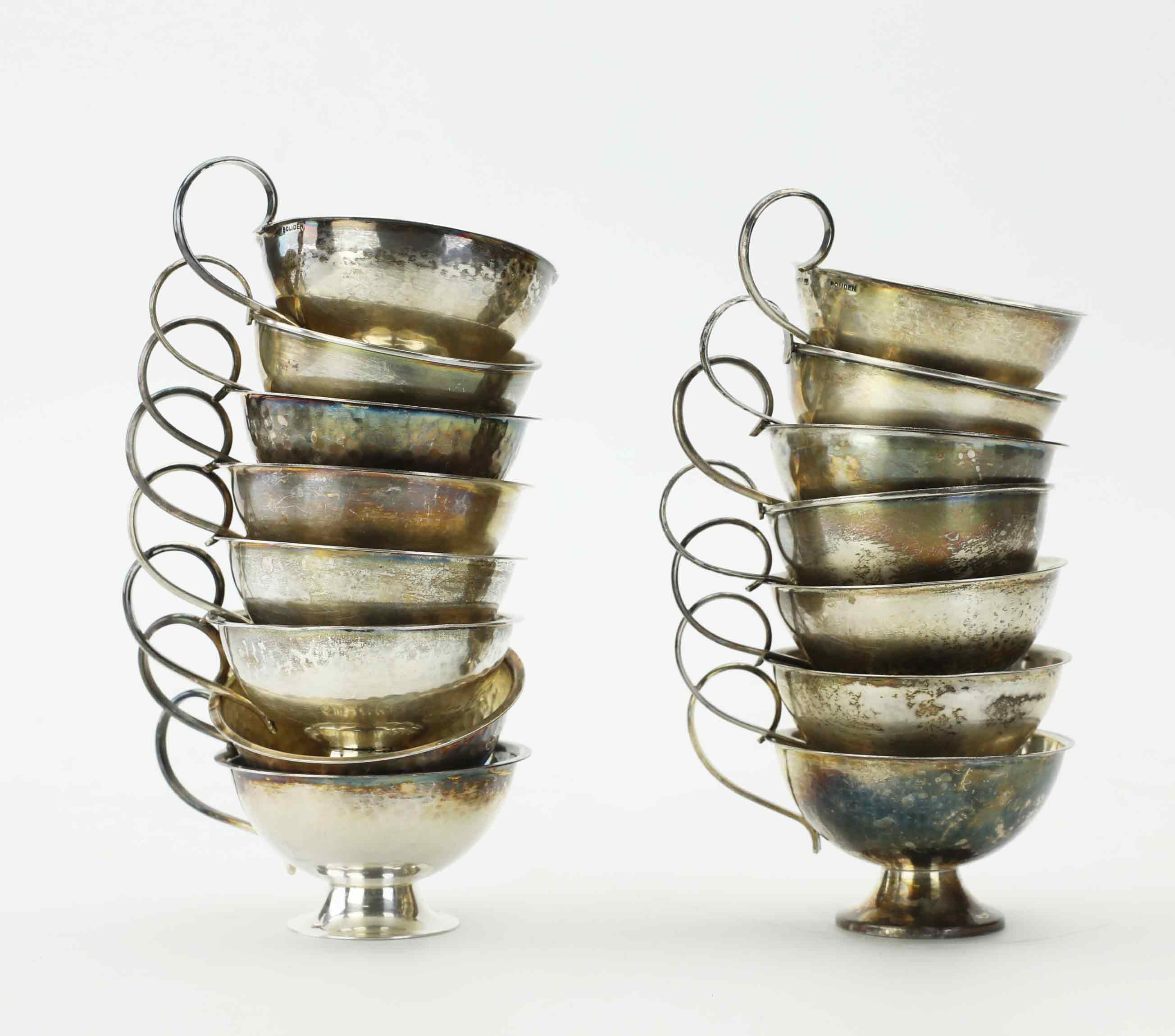 PUNSCHBÄGARE, 13 st, silver, 1900-tal.