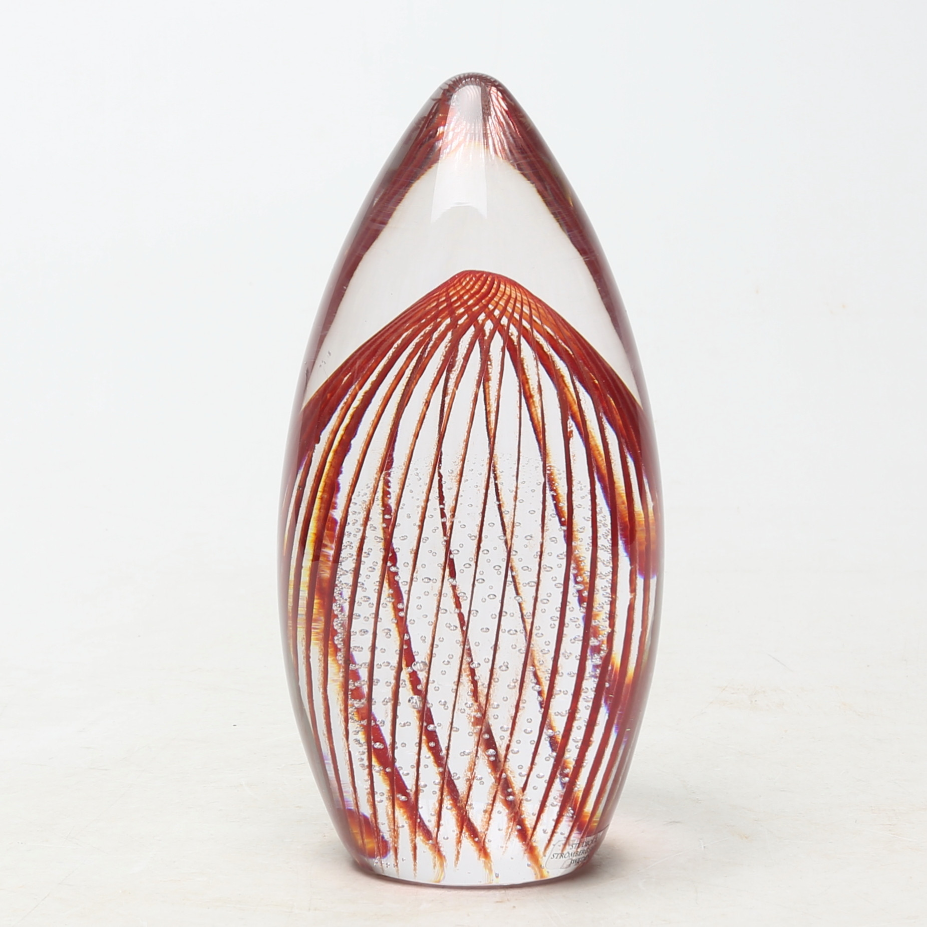 SKULPTUR, glas, Studioglas Strömbergshyttan, signerad.