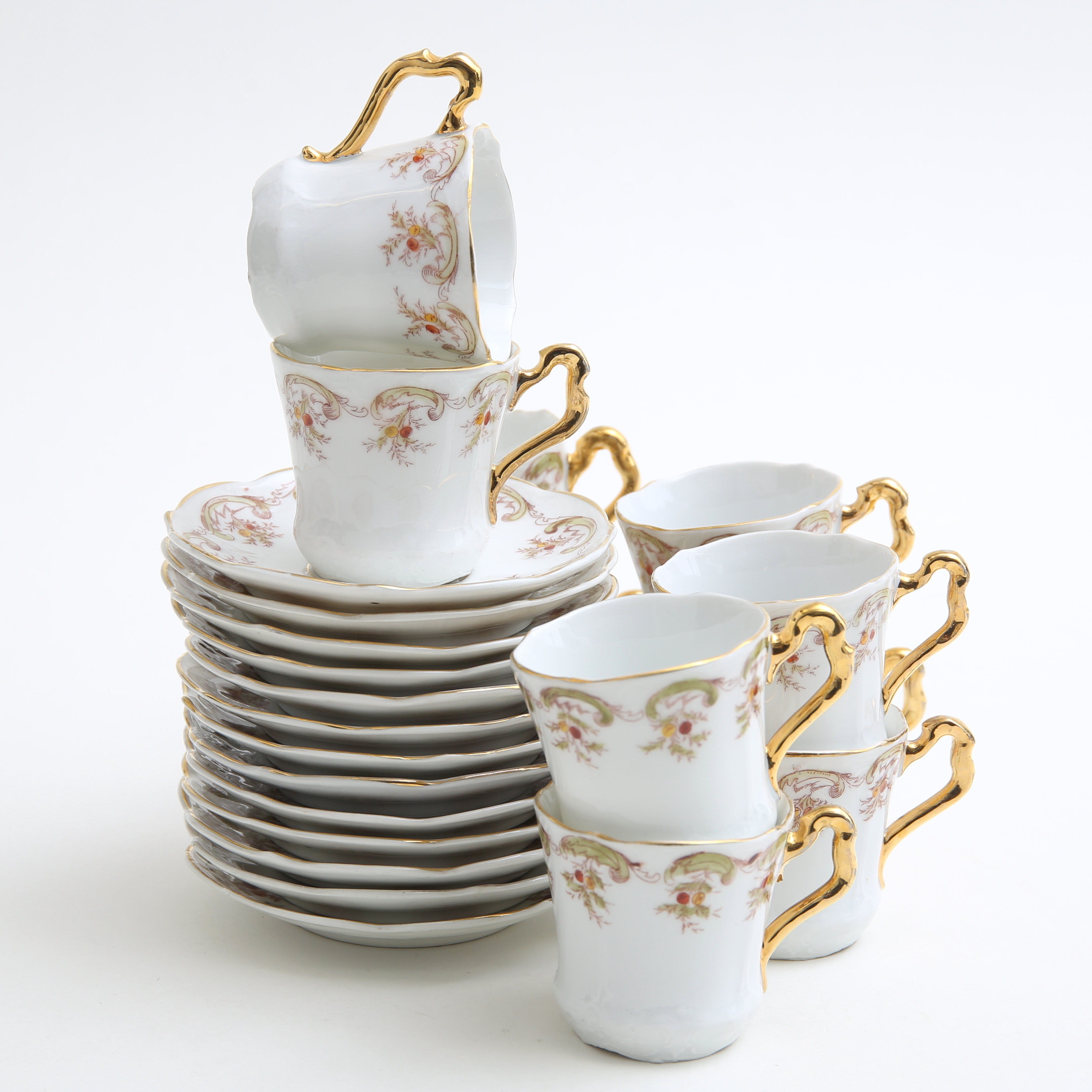 KAFFEKOPPAR MED FAT, 23 delar, CT Altwasser, Tyskland.