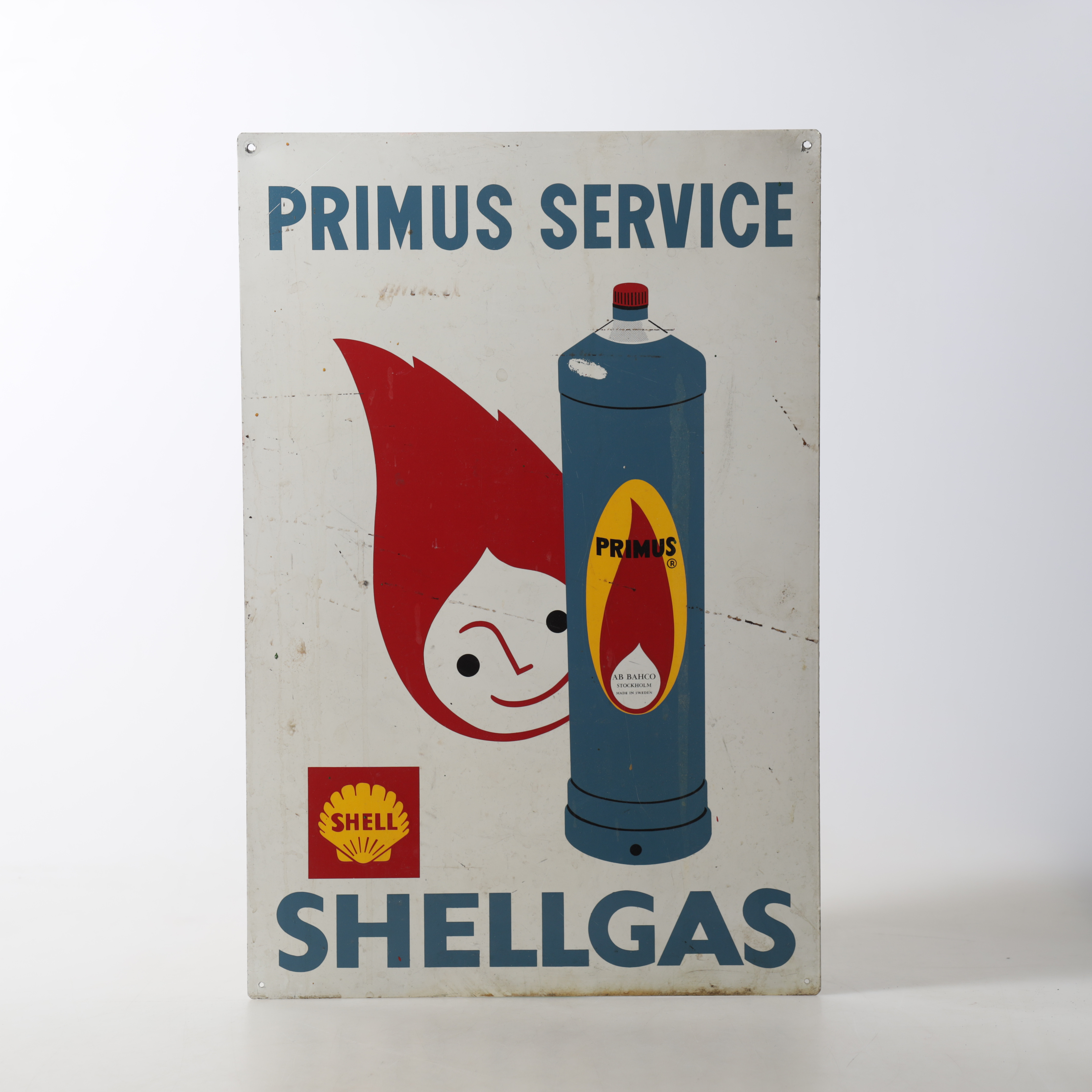 PLÅTSKYLT. "Primus service" 1900-tal.