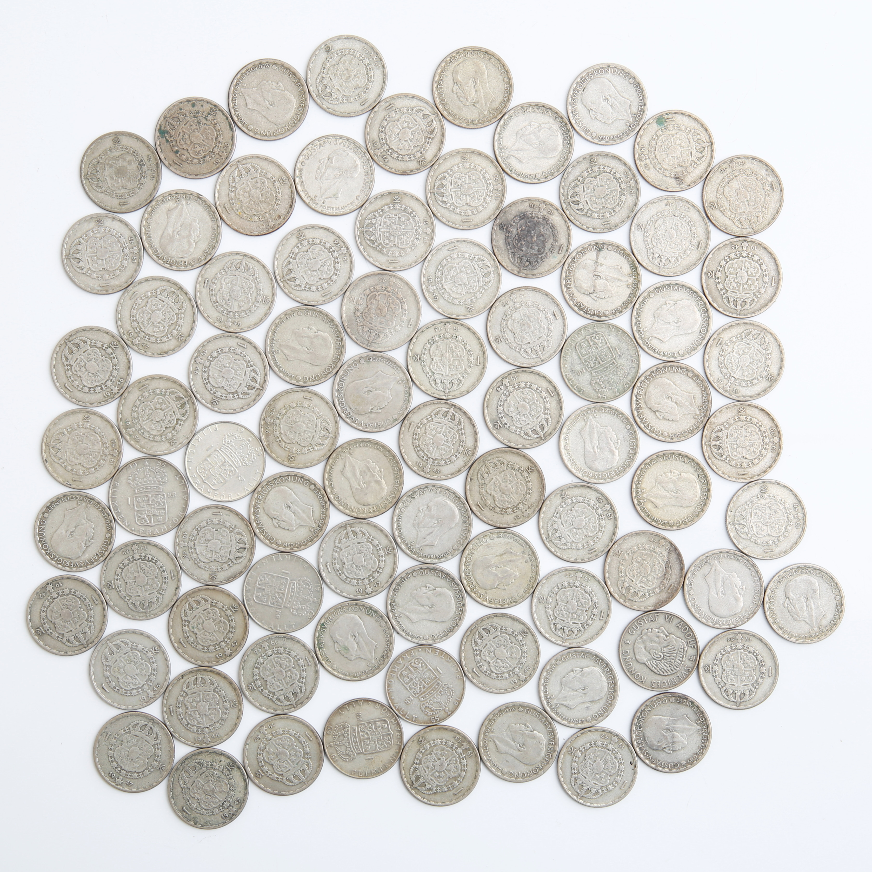 SILVERMYNT, 82 st, finvikt 229 gram, Sverige, 1900-tal.