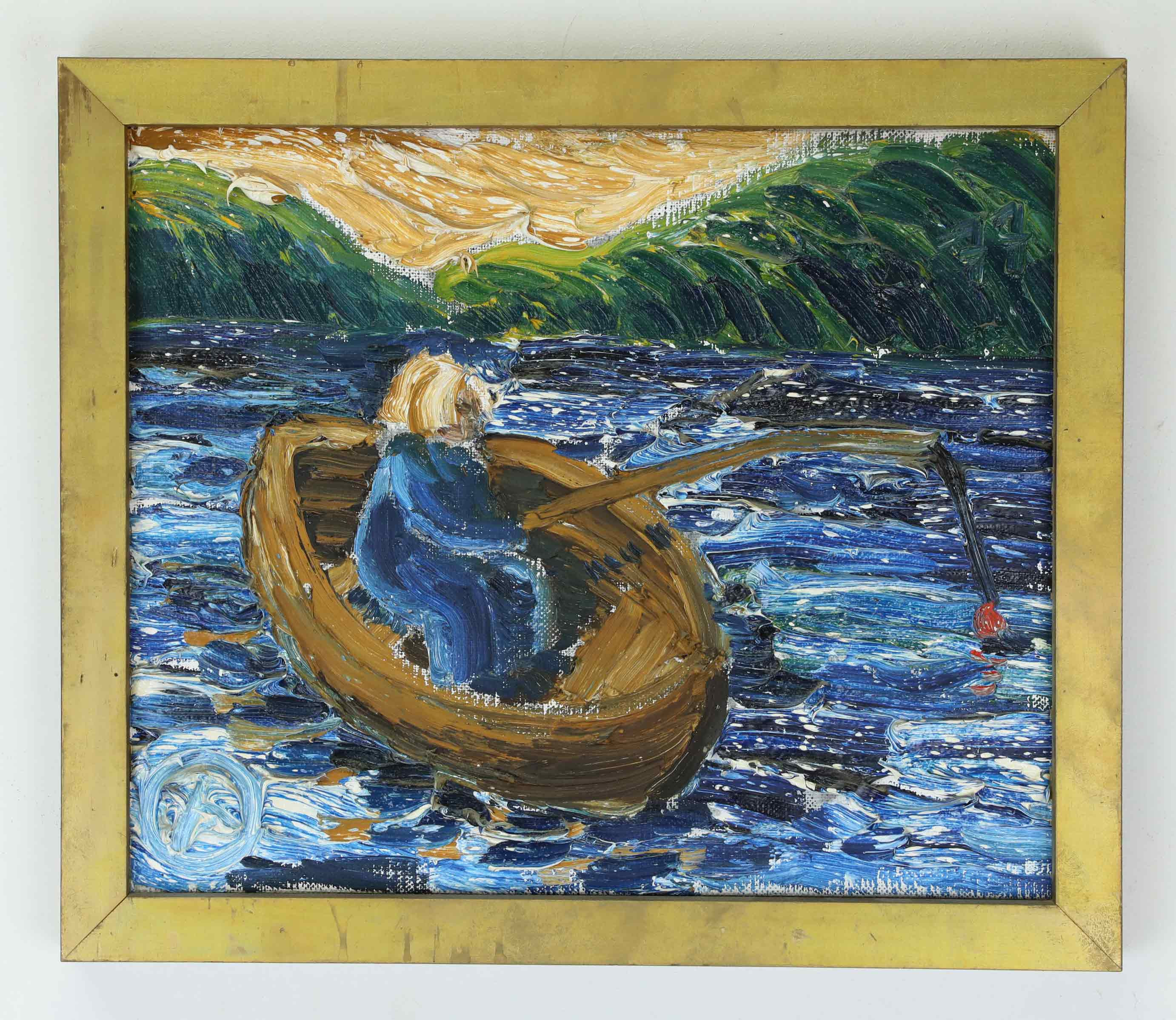 BISSE THOFELT (1939-2010). Olja på duk, "Avkoppling", monogramsignerad.