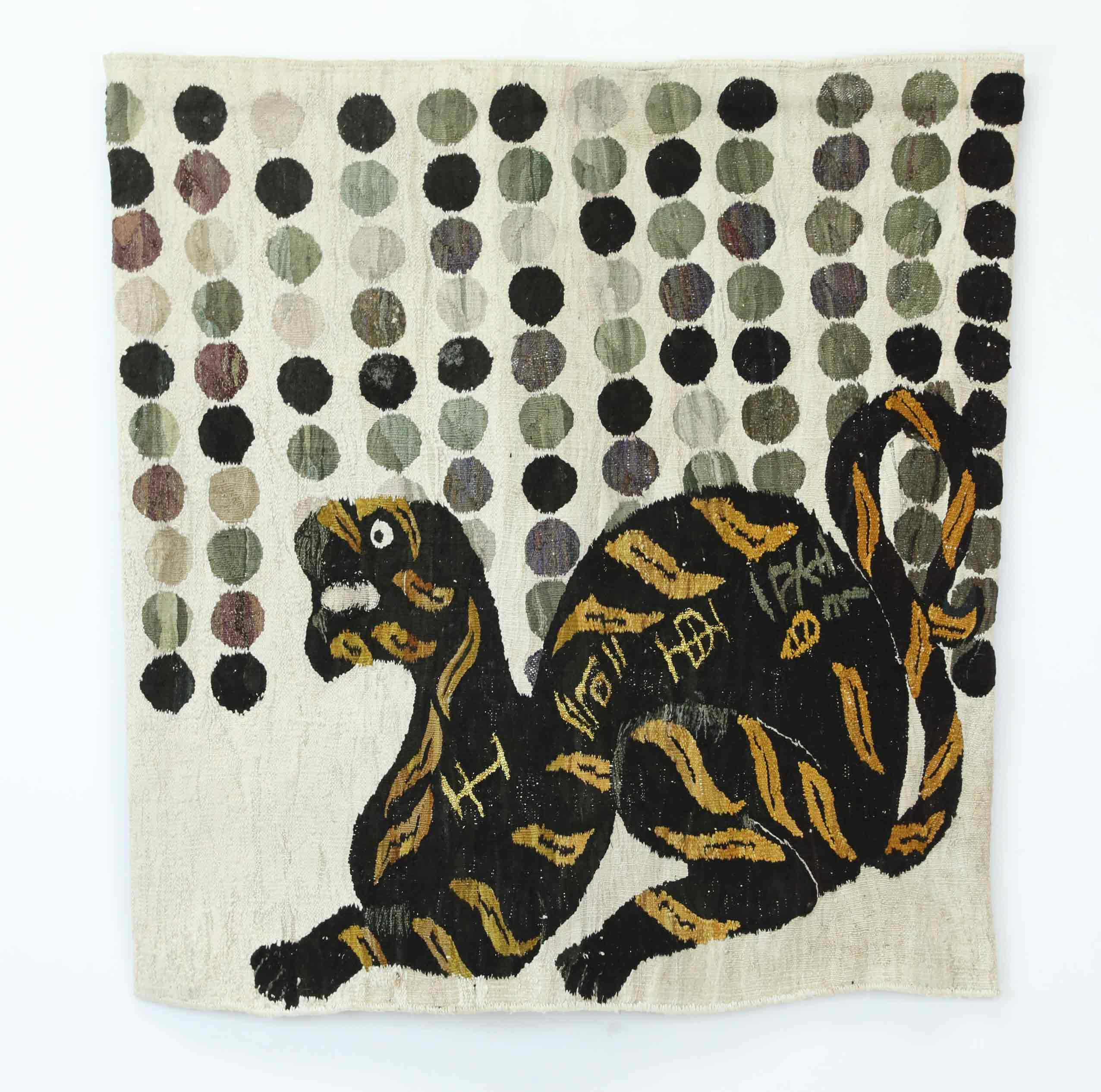 BONAD, väv och broderi, Tiger, efter Han-dynastin, Kina, 1900-tal.