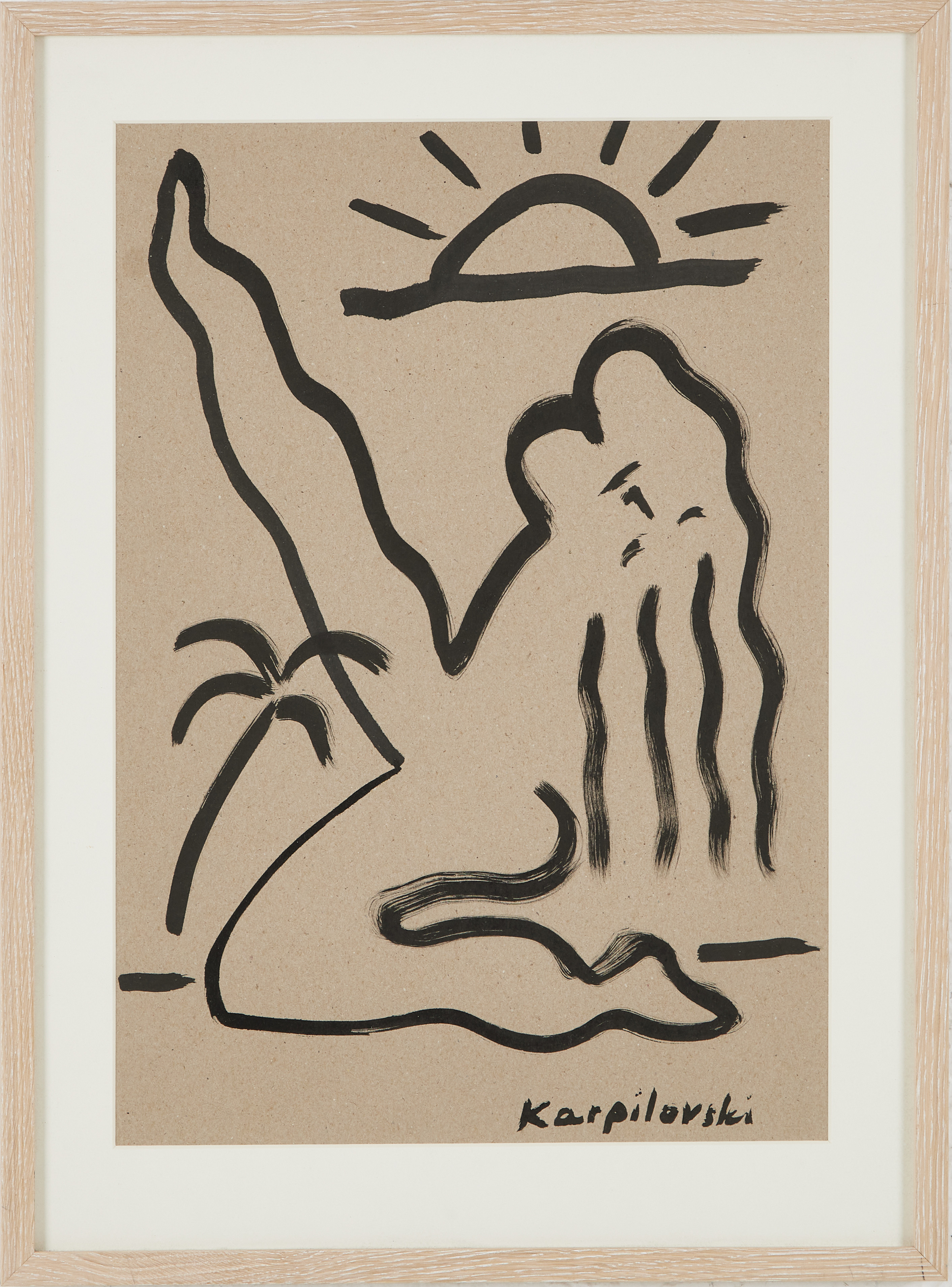 ALEXANDRA KARPILOVSKI. Kvinnogestalt, bäck på papper, signerad.
