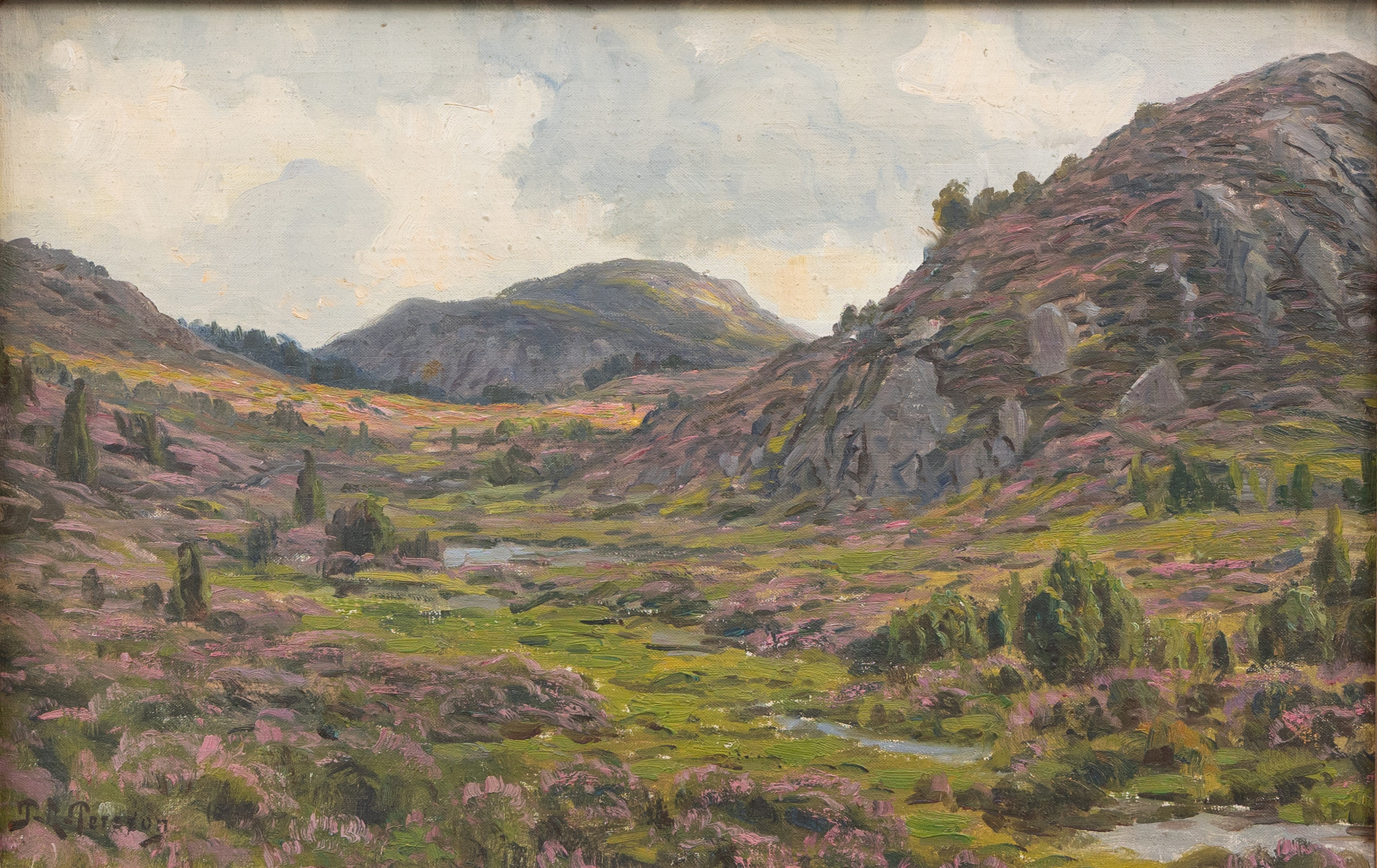 PETER ADOLF PERSSON (1862-1914). Bergslandskap, olja på duk, signerad.