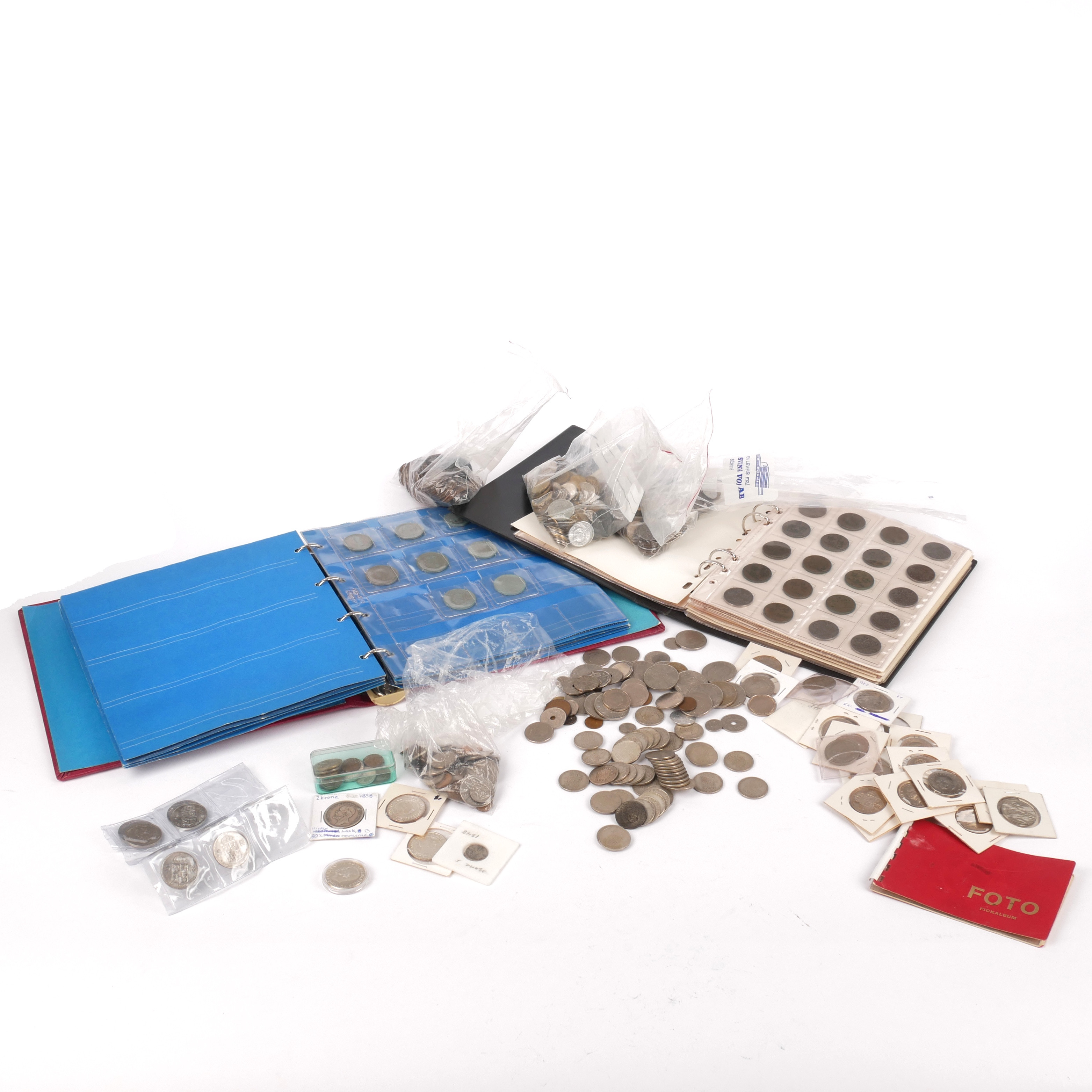 SAMLING MYNT OCH SEDLAR, mycket Sverige, bla silver.