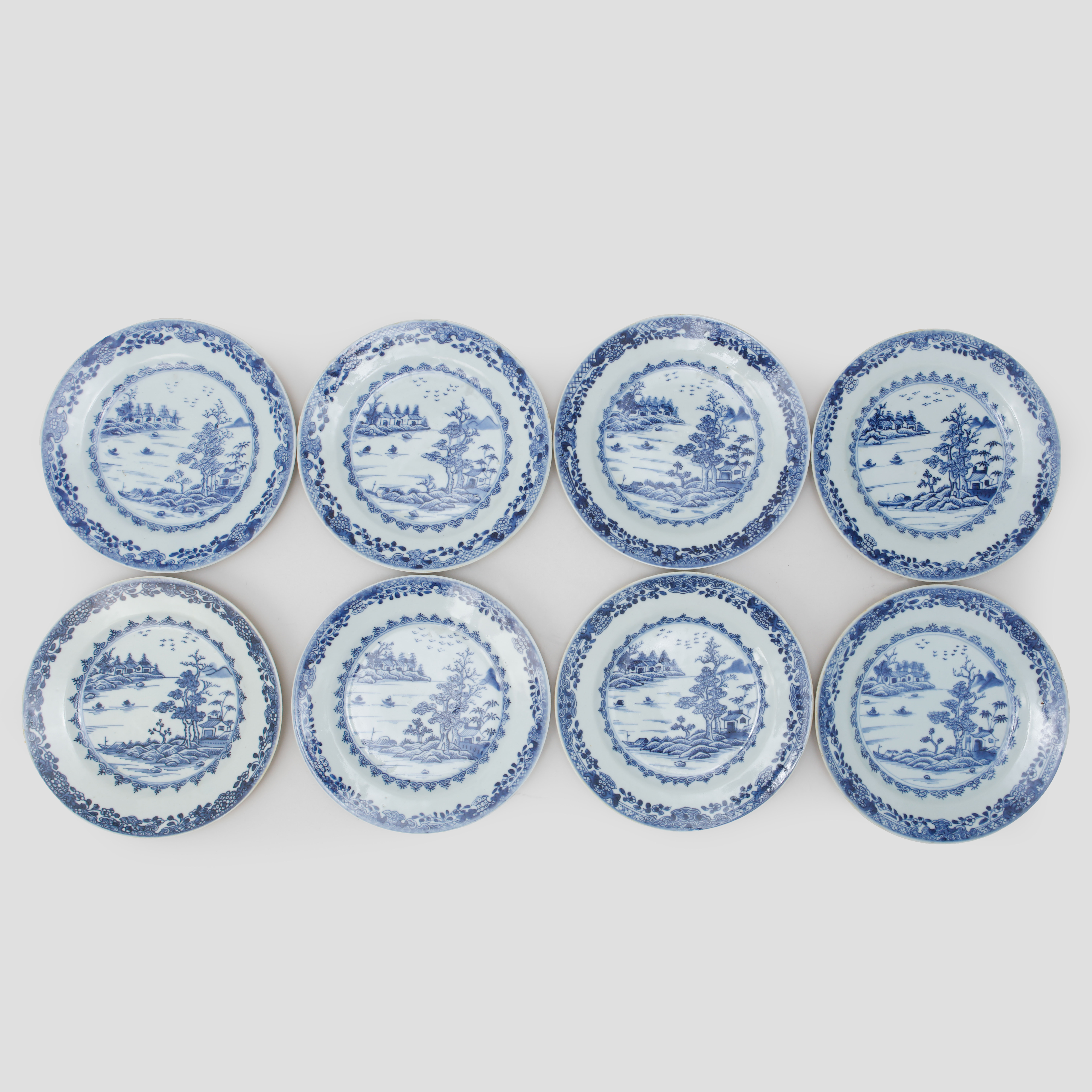 TALLRIKAR, 8 st, porslin, Kina, 1700-tal.