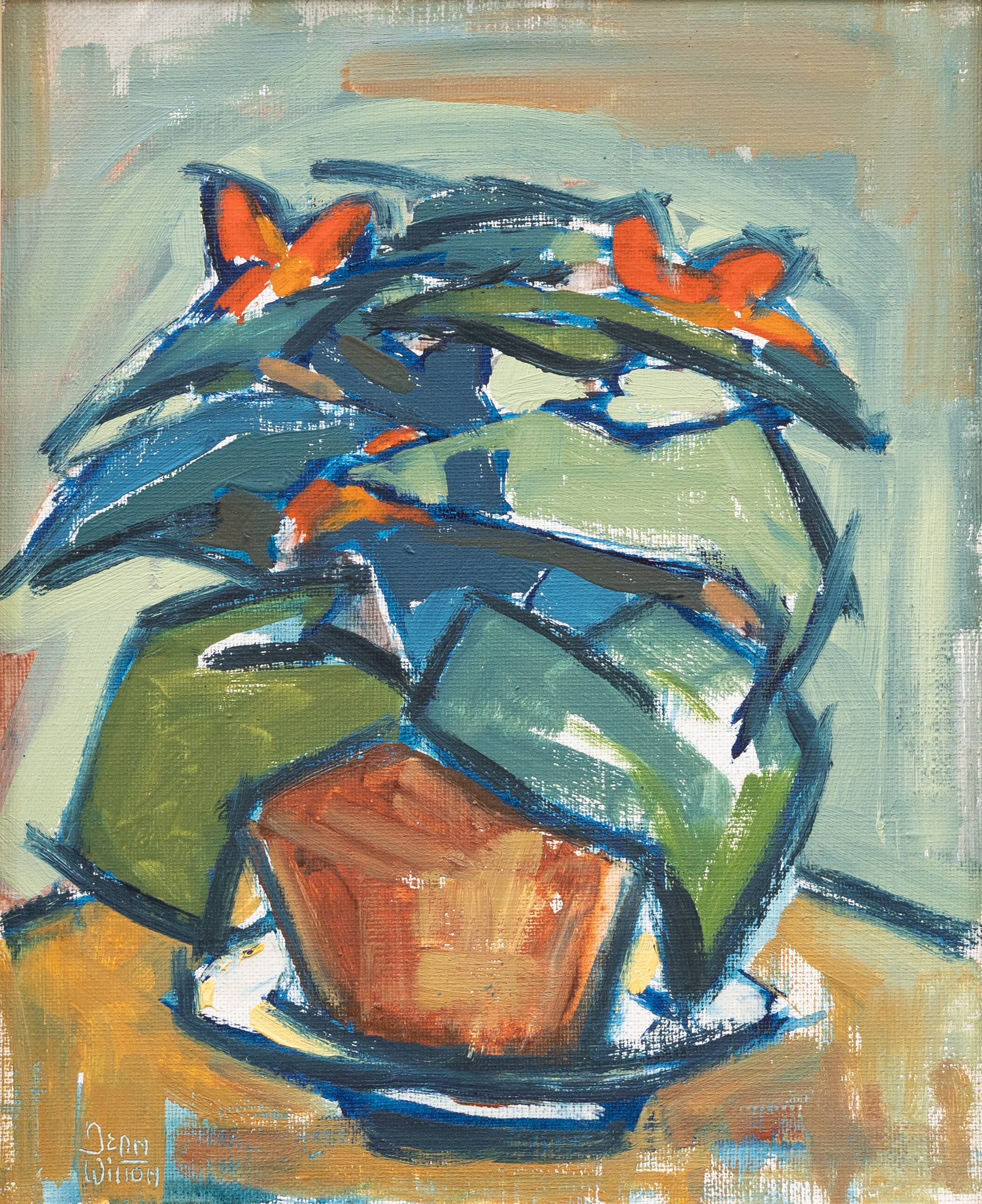 JEAN WILTON-JOHANSSON, (1934-2011). Blomkruka olja på duk, signerad.