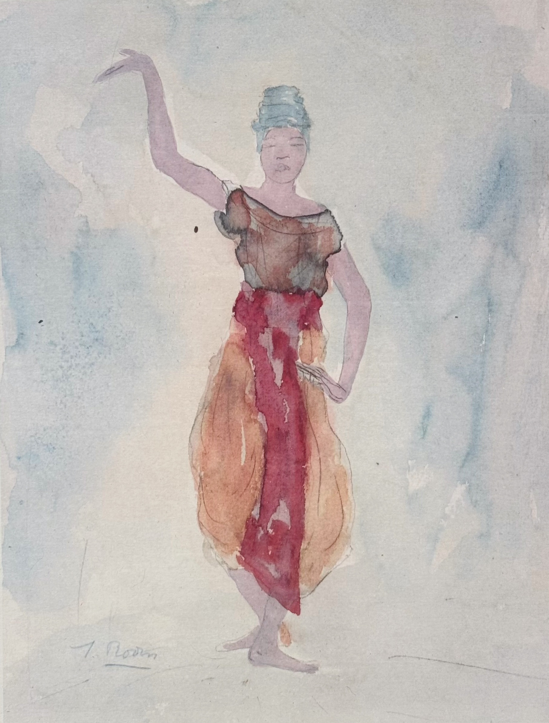 AUGUSTE RODIN. efter, Konsttryck, Cambodian Dancer.
