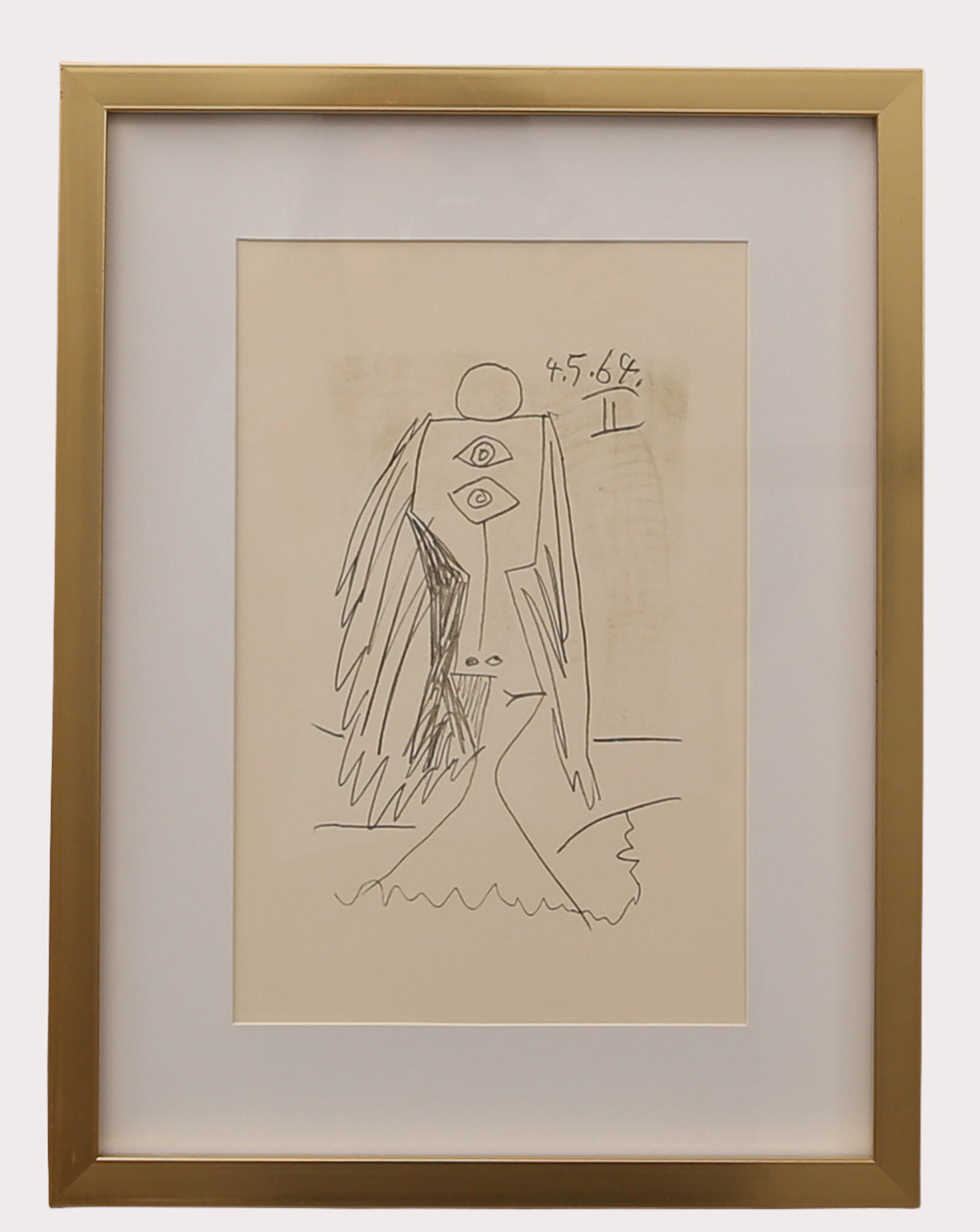 PABLO PICASSO. Efter, litografi , märkt 4.5.64 II ur "LE GOUT DU BONHEUR" , Schünemann år 1970. Nr 403.