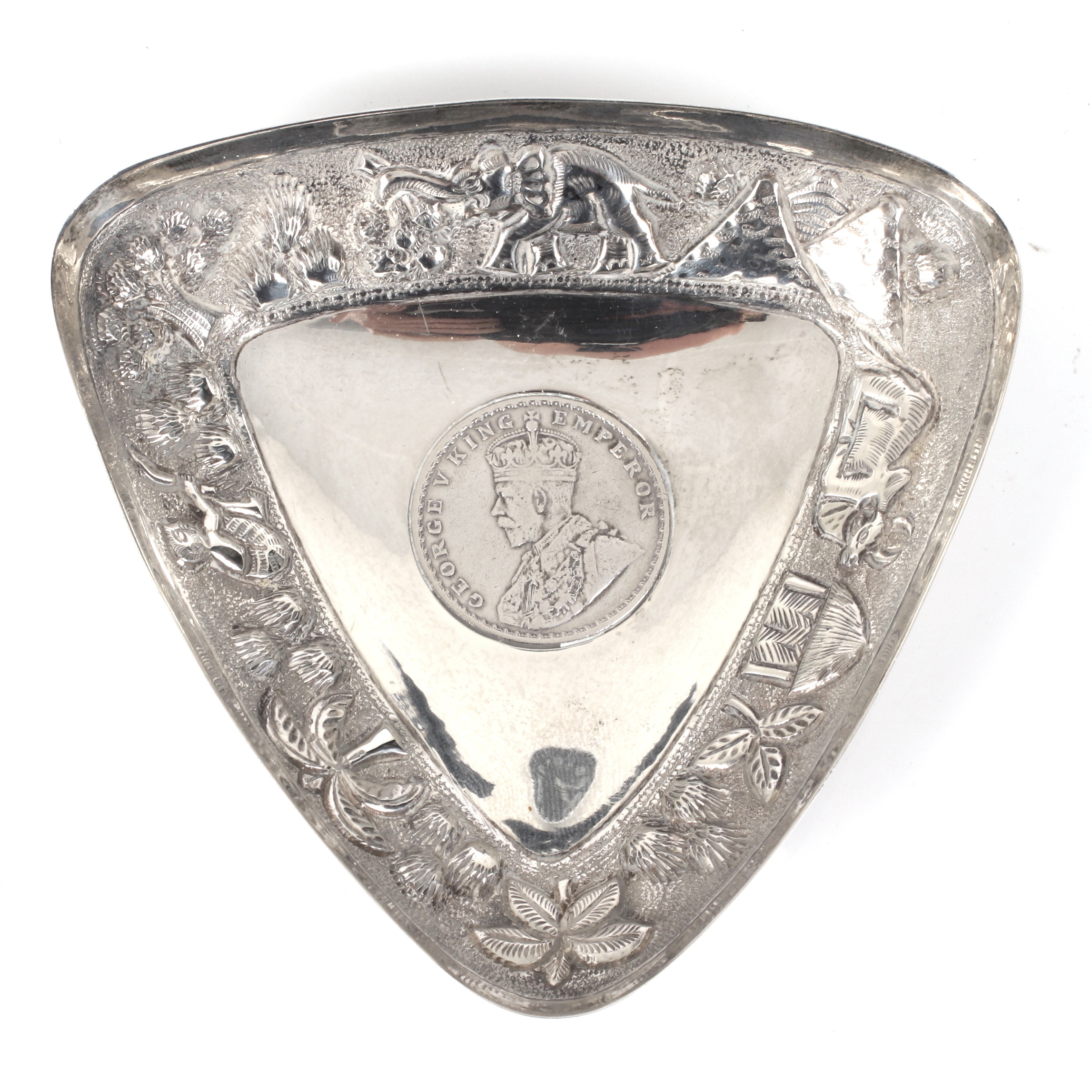 FAT med infällt MYNT, Sterling silver, "George V King Emperor - One Rupee India 1912".