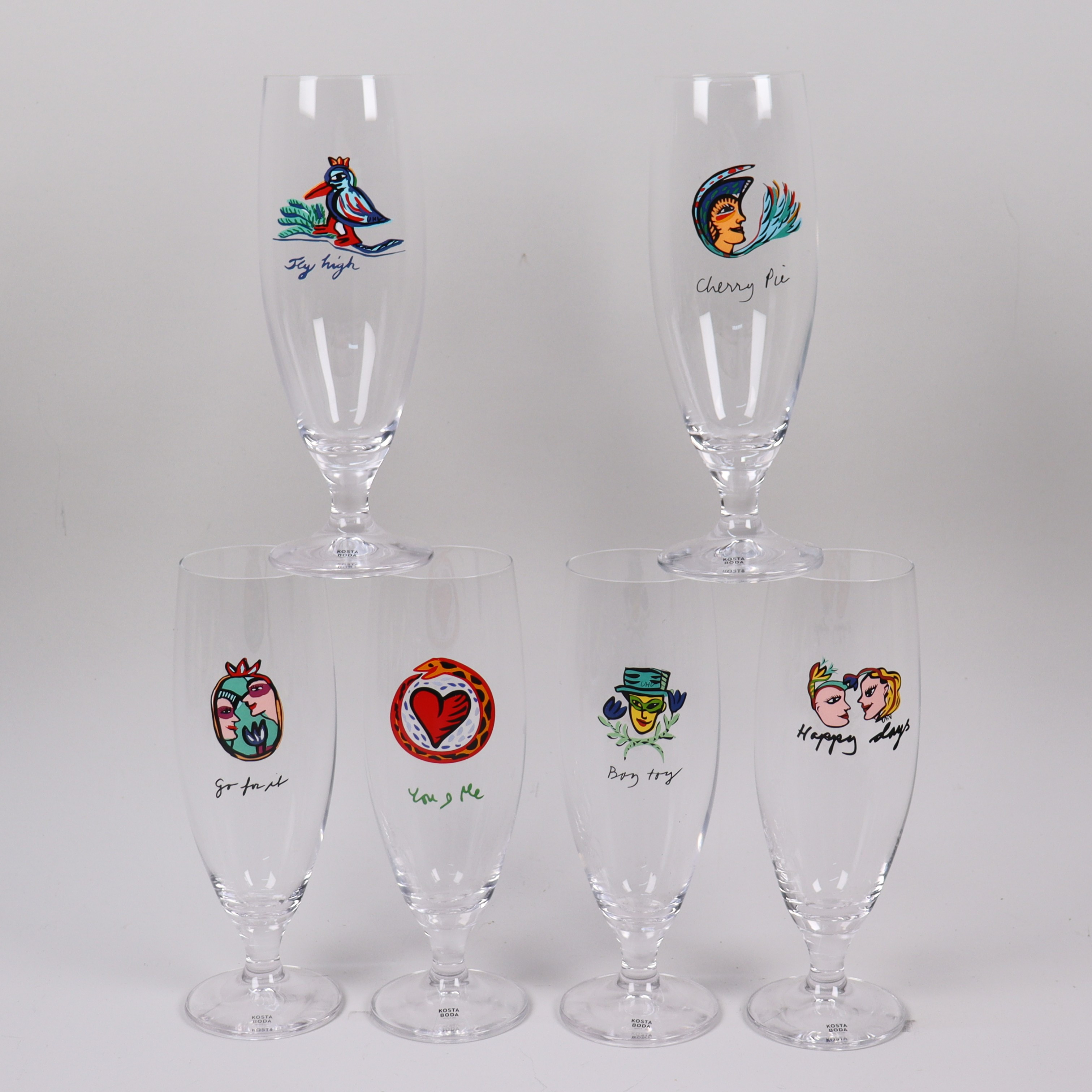 ULRICA HYDMAN-VALLIEN. "Friendship", Kosta Boda, ölglas, 6 st.