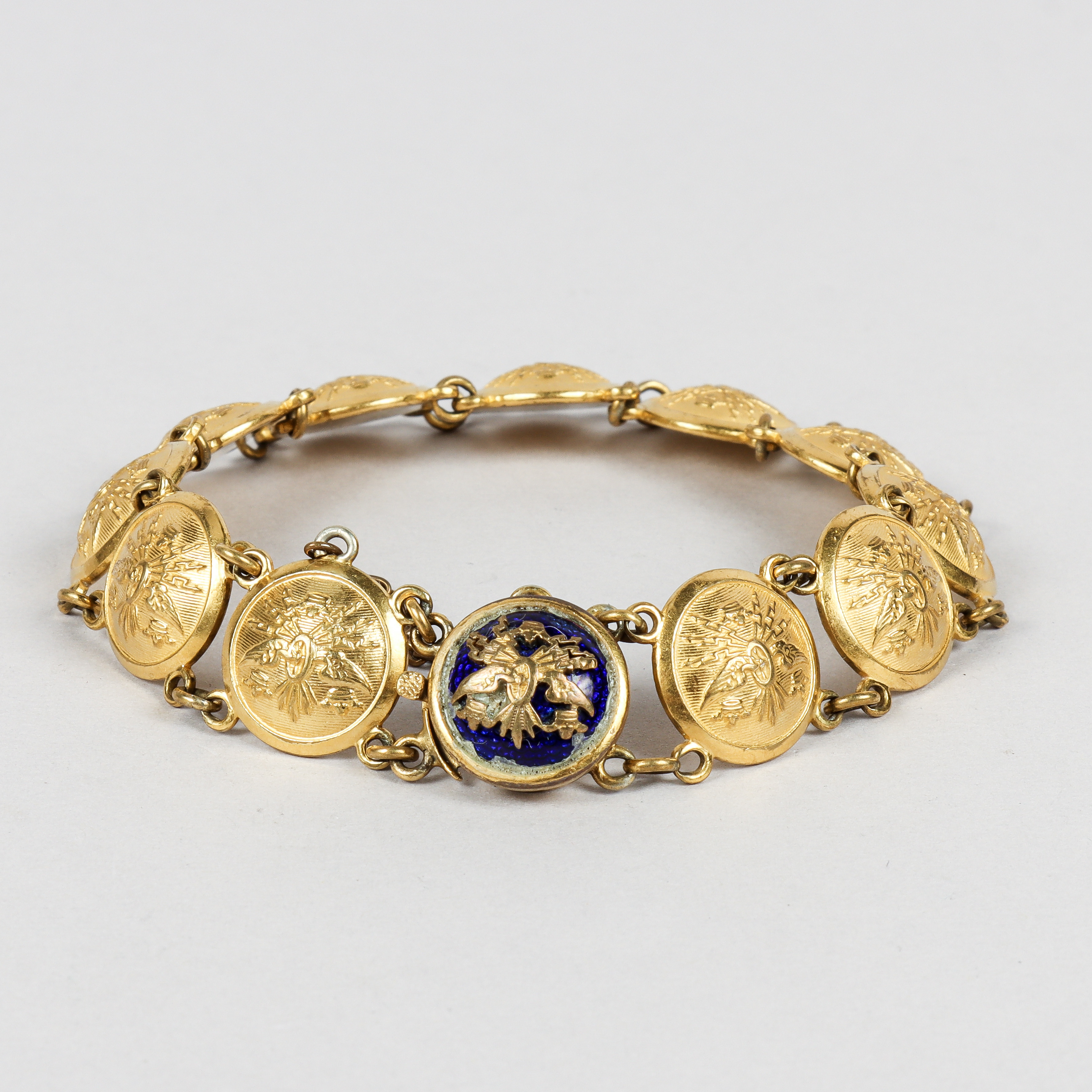 ARMBAND mässing, "Det bevingade hjulet", staten järnvägar, Sporrong & Co, Stockholm.