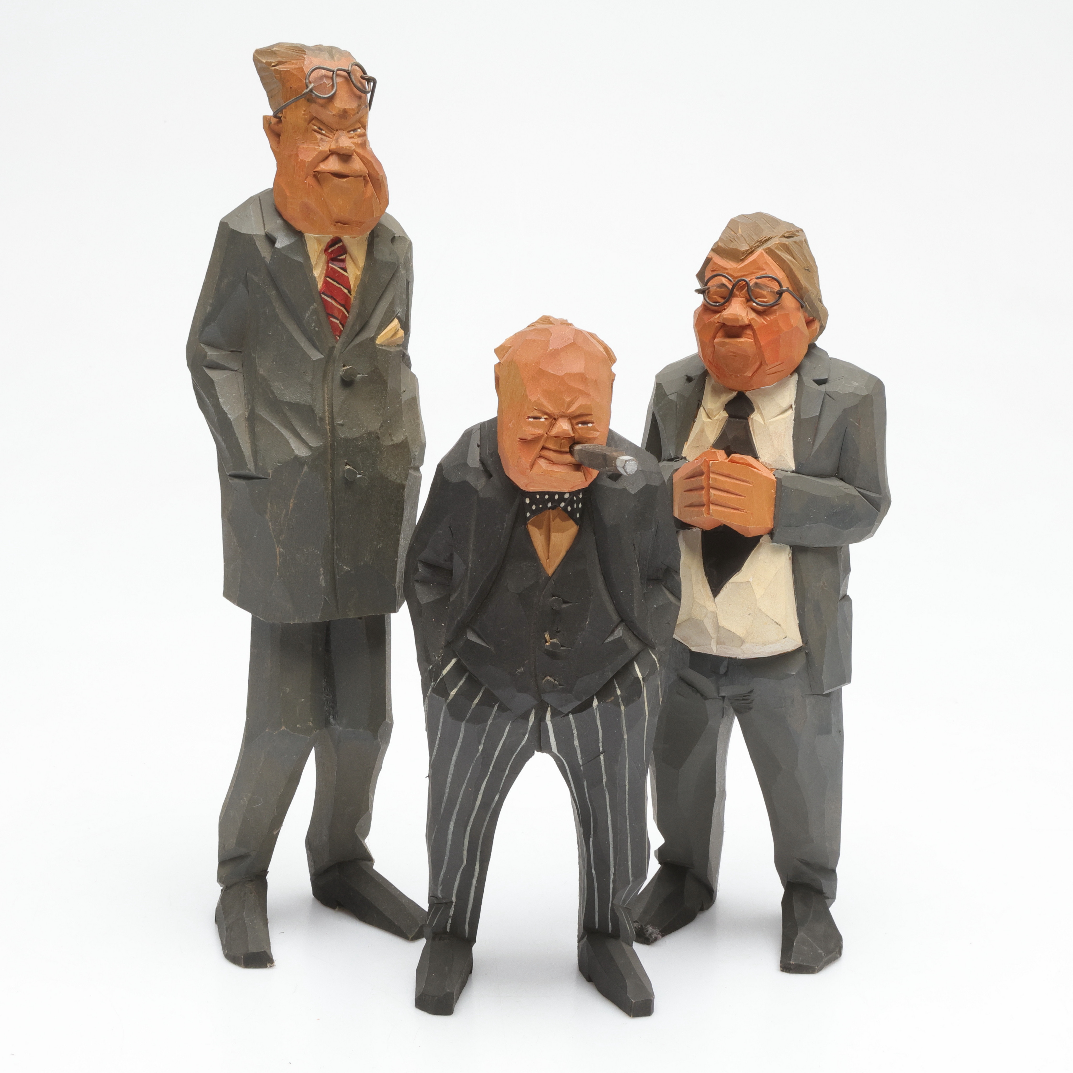 SVEN GUNNARSSON. Skulpturer, 3 st, historiska statsmän.