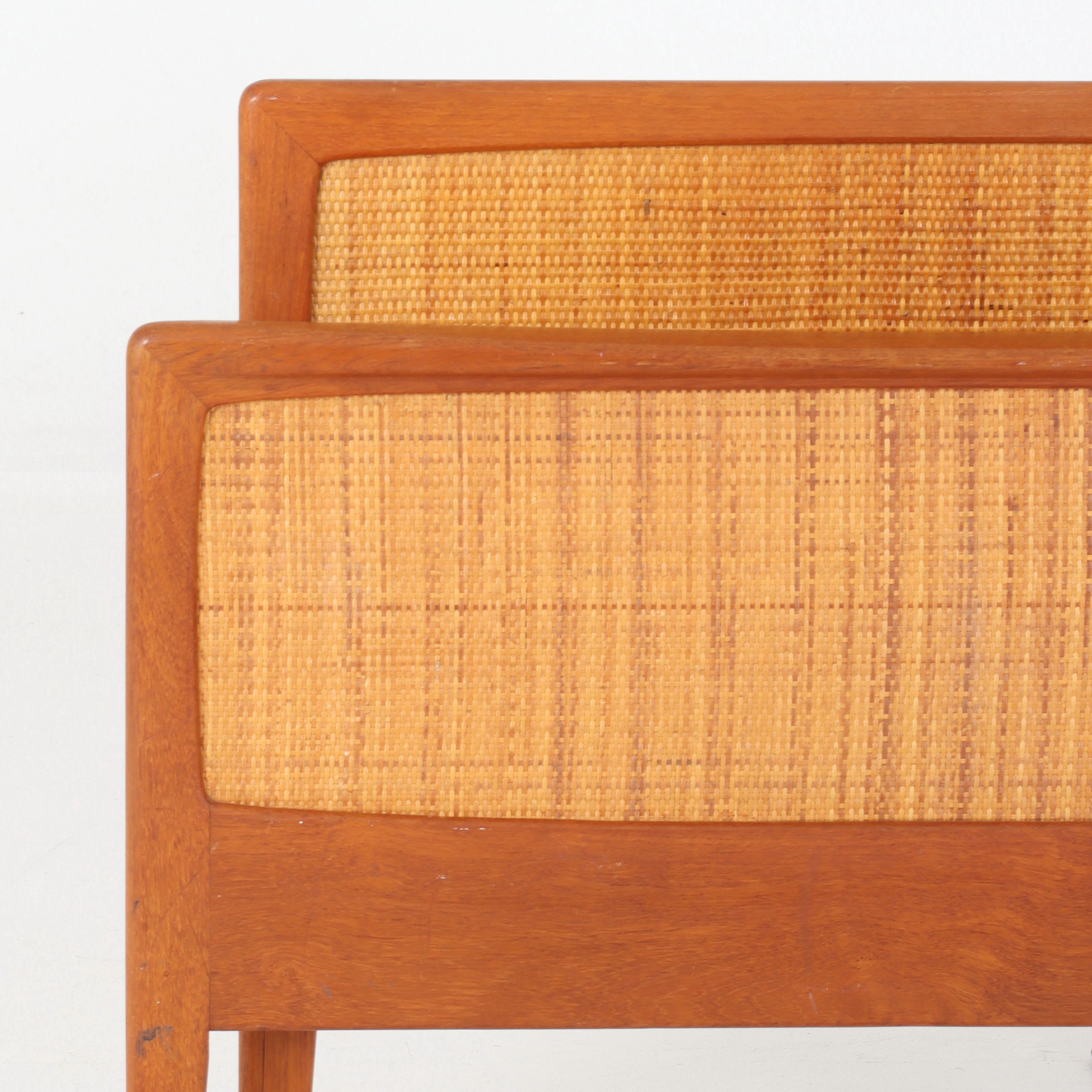 SÄNGGAVLAR, 2 st, teak och rotting, 1950/60-tal.