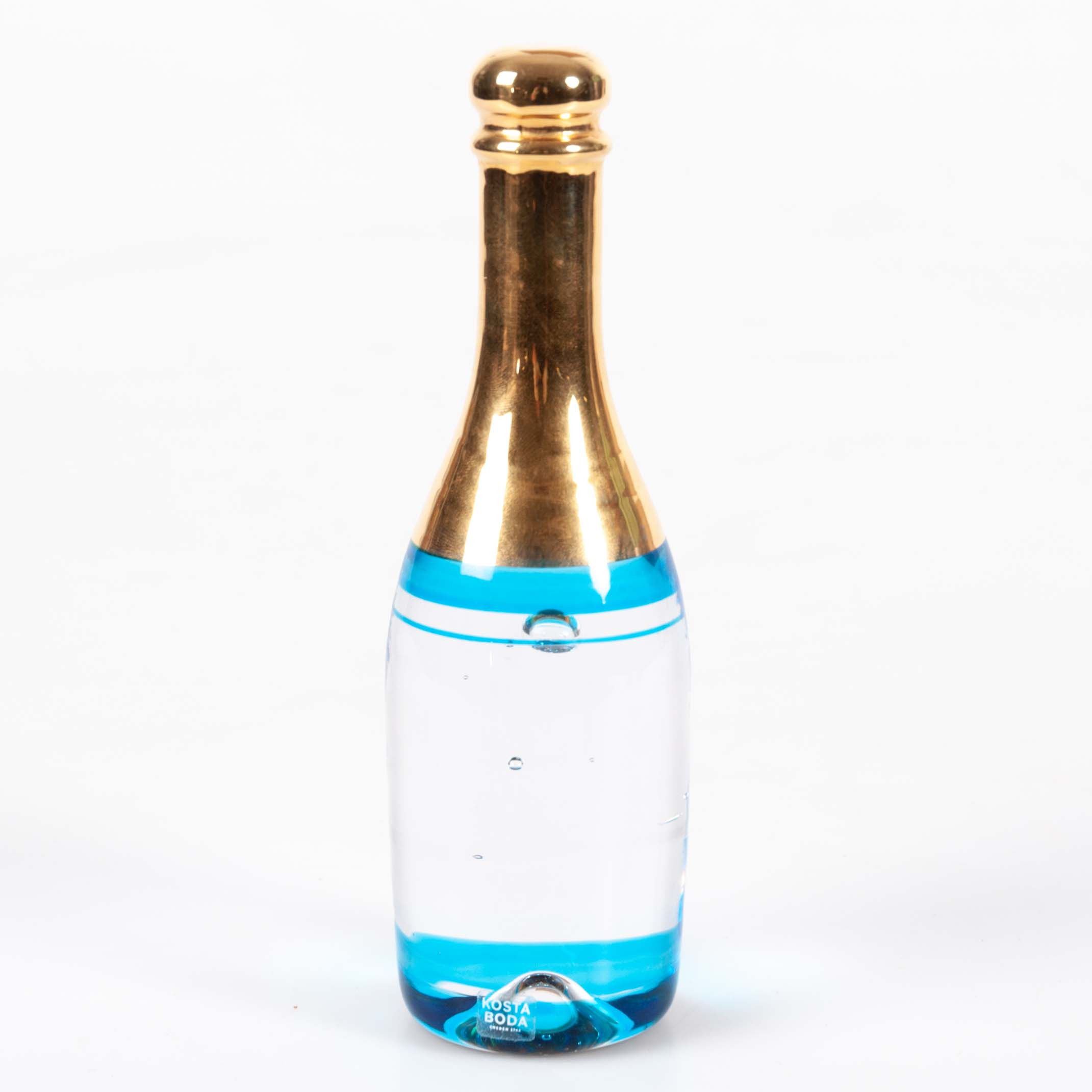 KJELL ENGMAN. Flaska, massivt glas, "Celebration", Kosta Boda.