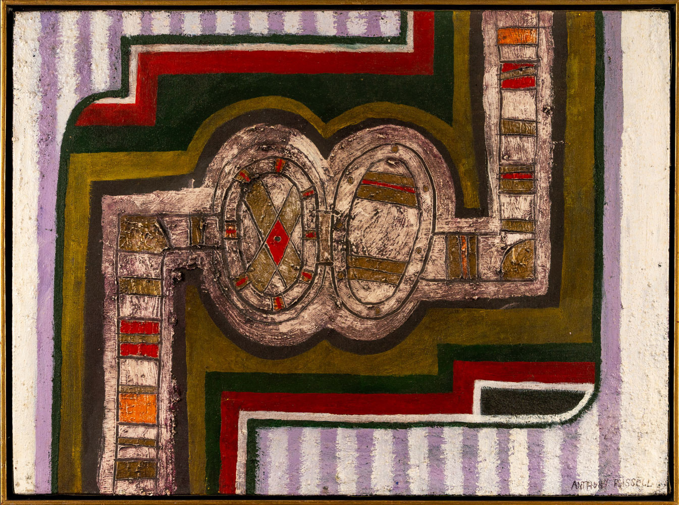 ANTHONY RUSSEL. Olja på duk, signerad, "Climbing and sliding".