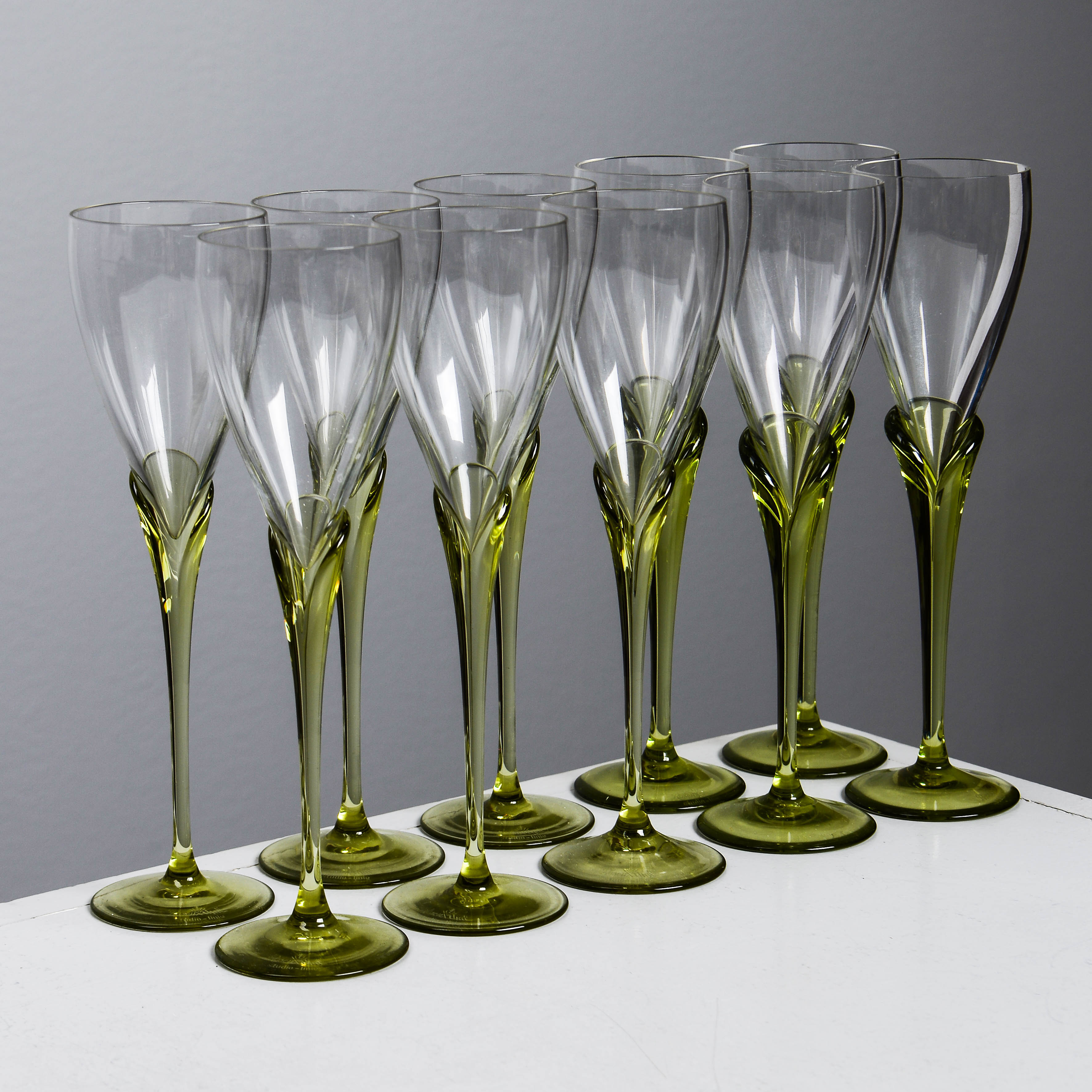 MICHAEL BOEHM. "Papyrus", dessertvinsglas, 10 st, Rosenthal Studio-Linie, 1900-talets andra del.