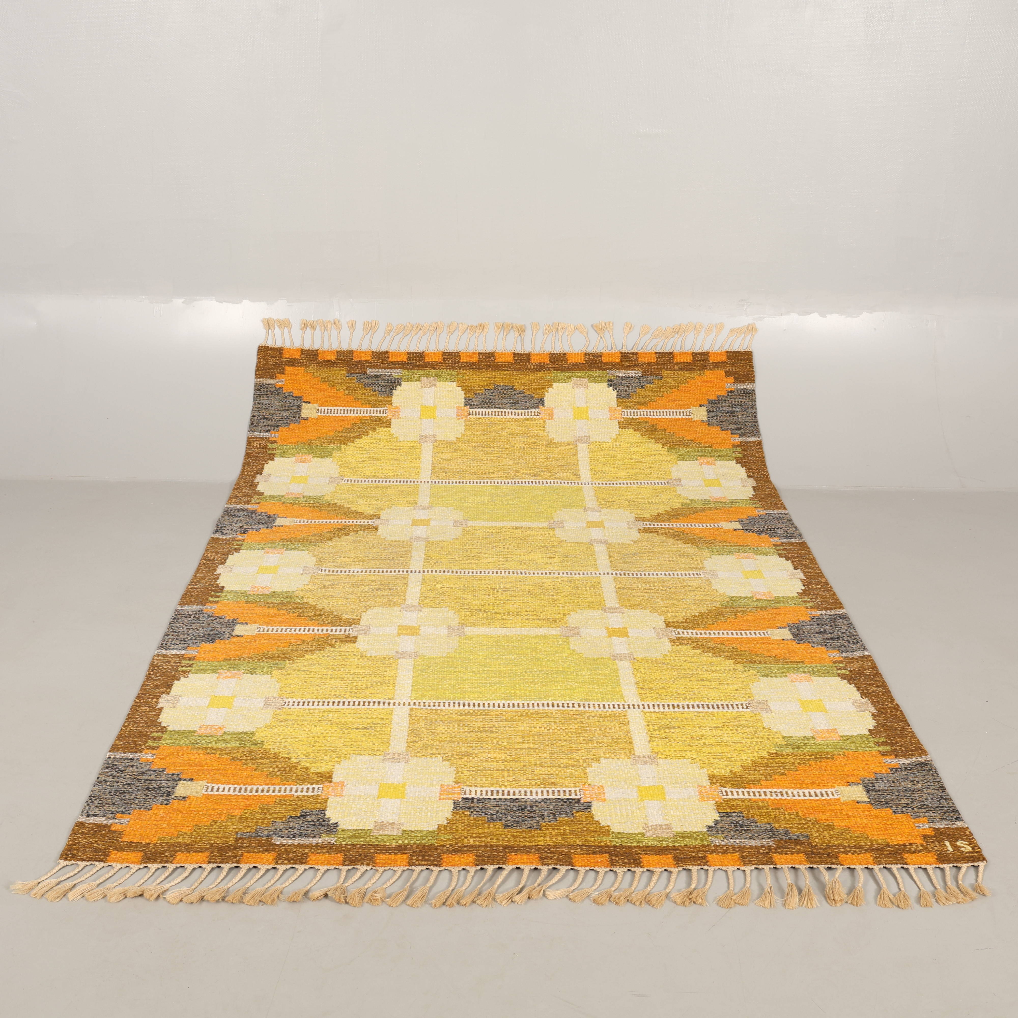 INGEGERD SILOW. MATTA, röllakan, "Dellen", 282x200 cm, signerad IS.