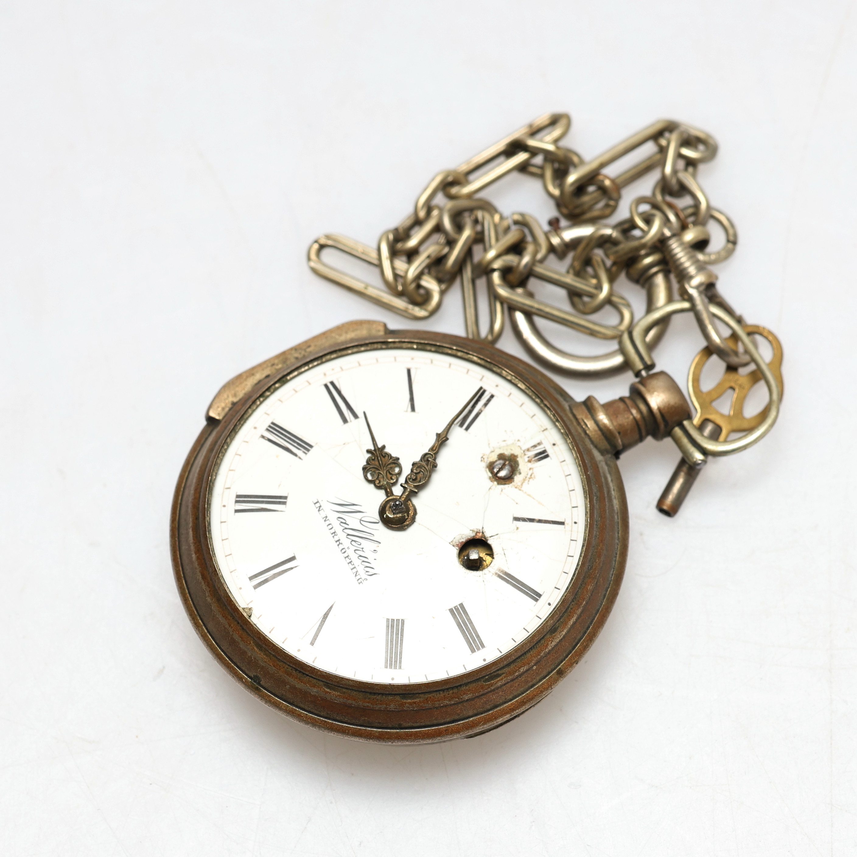 FICKUR, s.k. Spindelur, Wallerius, Norrköping, 1700/1800-tal.