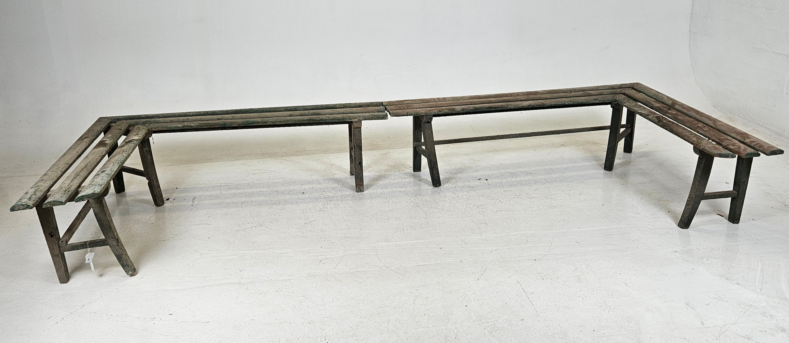 HÖRNBÄNKAR, ett par, 1900-talet andra hälft.