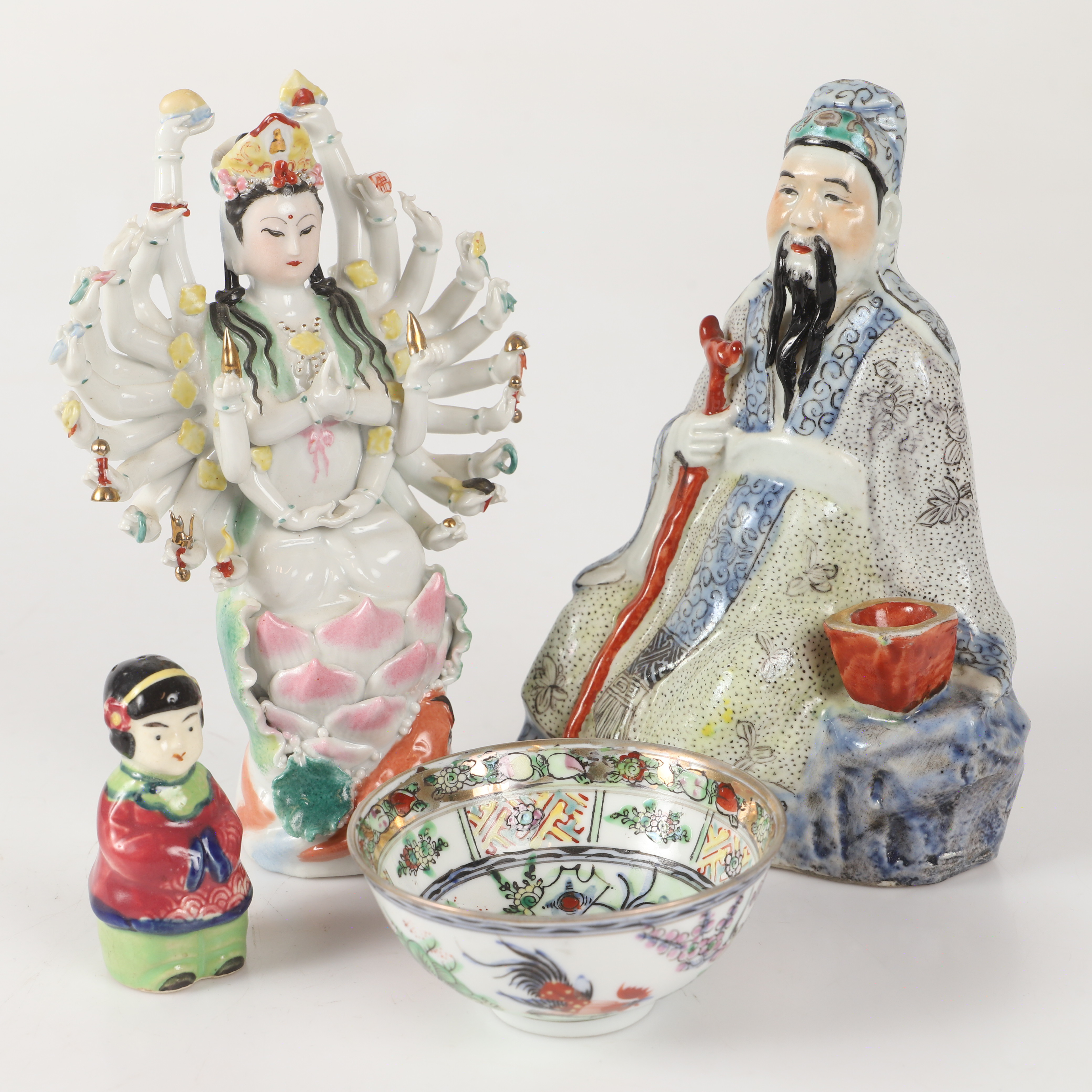 FIGURINER OCH SKÅL, porslin, Kina m. fl., 1900-tal.