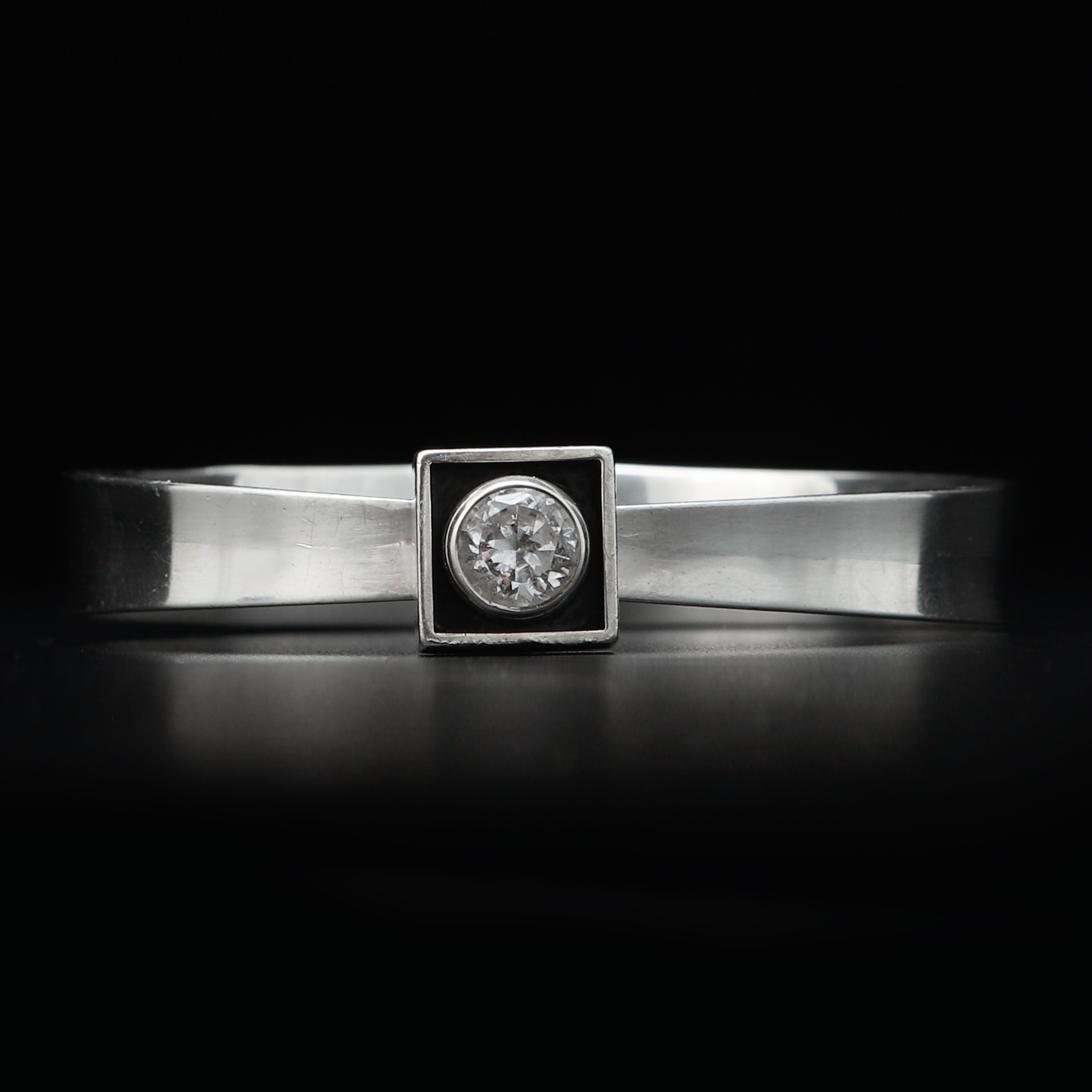 KARL-ERIK PALMBERG. "Pege" armring, silver, bergkristall, Alton, Falköping, 1969.