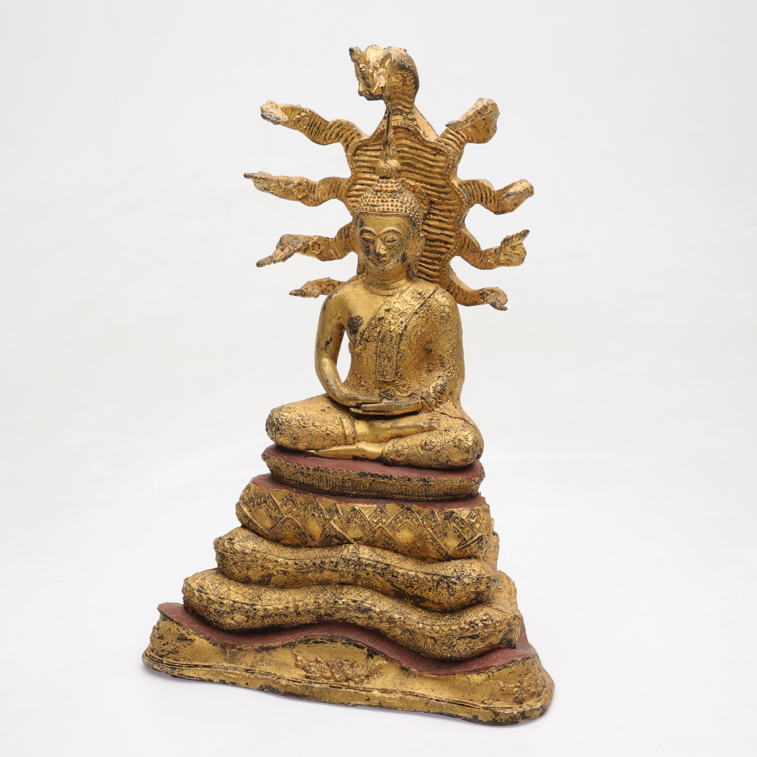 BUDDAH, Skulptur, gulmetall, Sydostasien, 1900-tal.