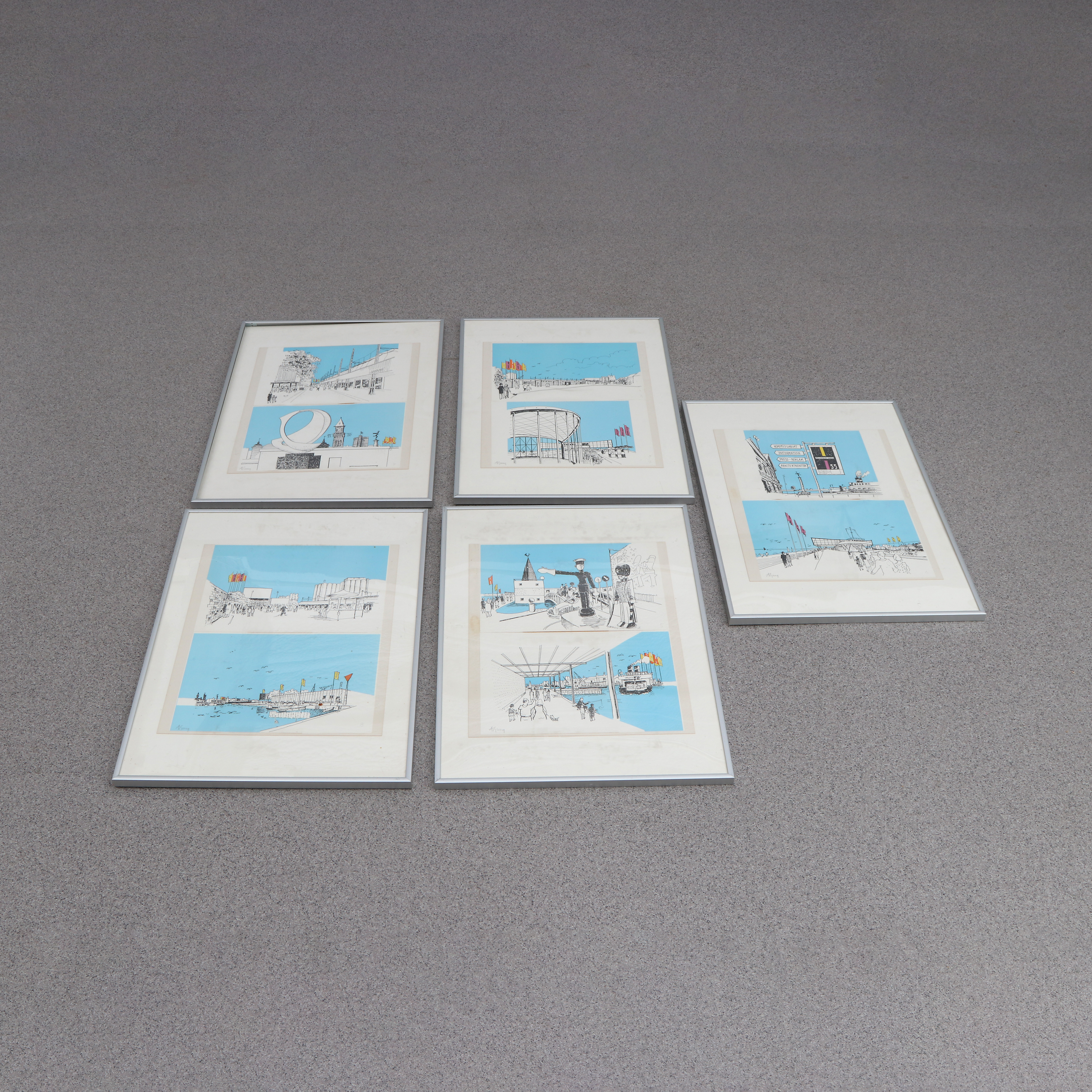 ARNE LJUNG. Serigrafier, 10 st. H55 motiv. Signerade.