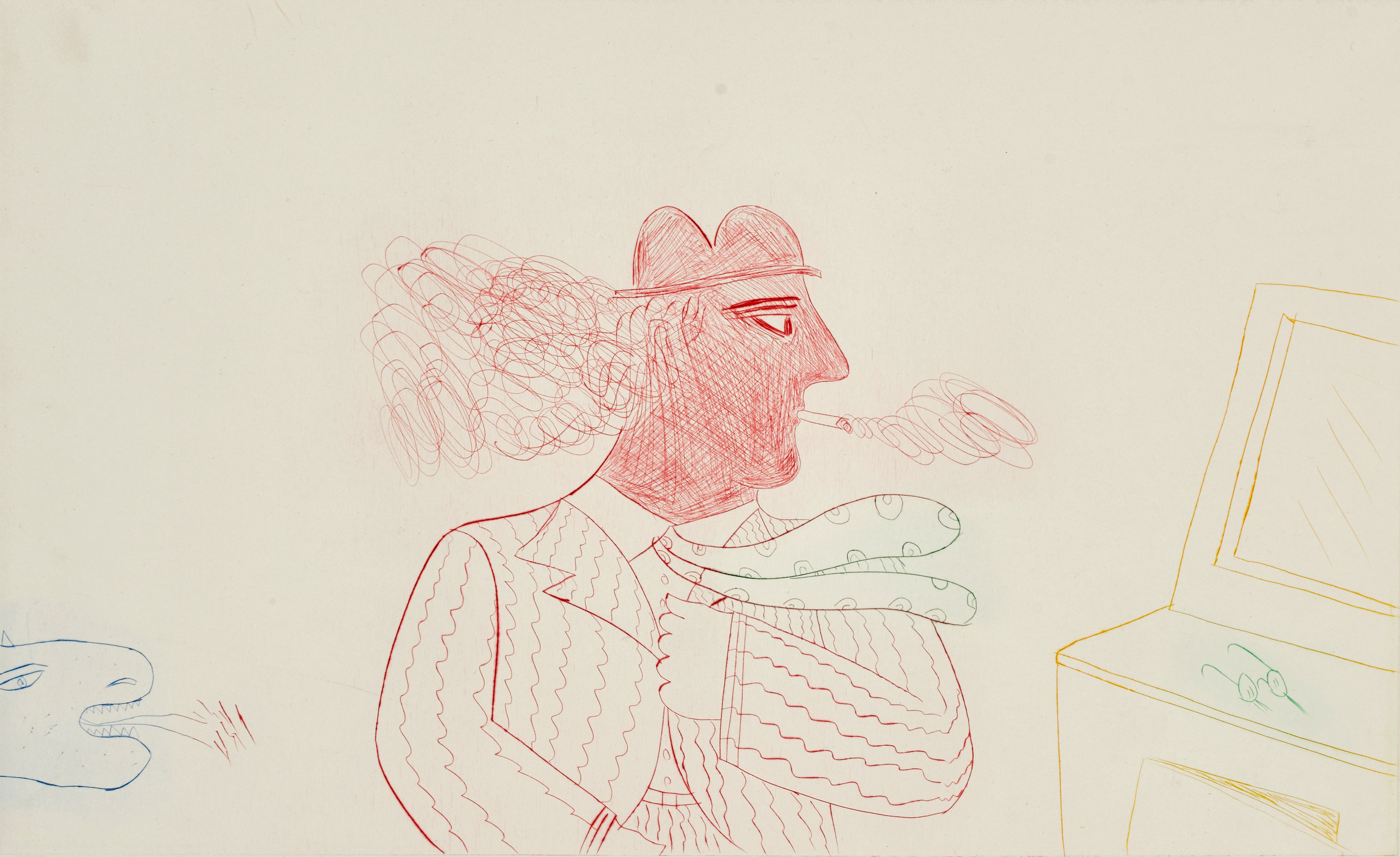 ALEXANDRE FASSIANOS (Grekland, 1935-2022). Figurkomposition, signerad A. Fassianos, numrerad 27/30, färgetsning.