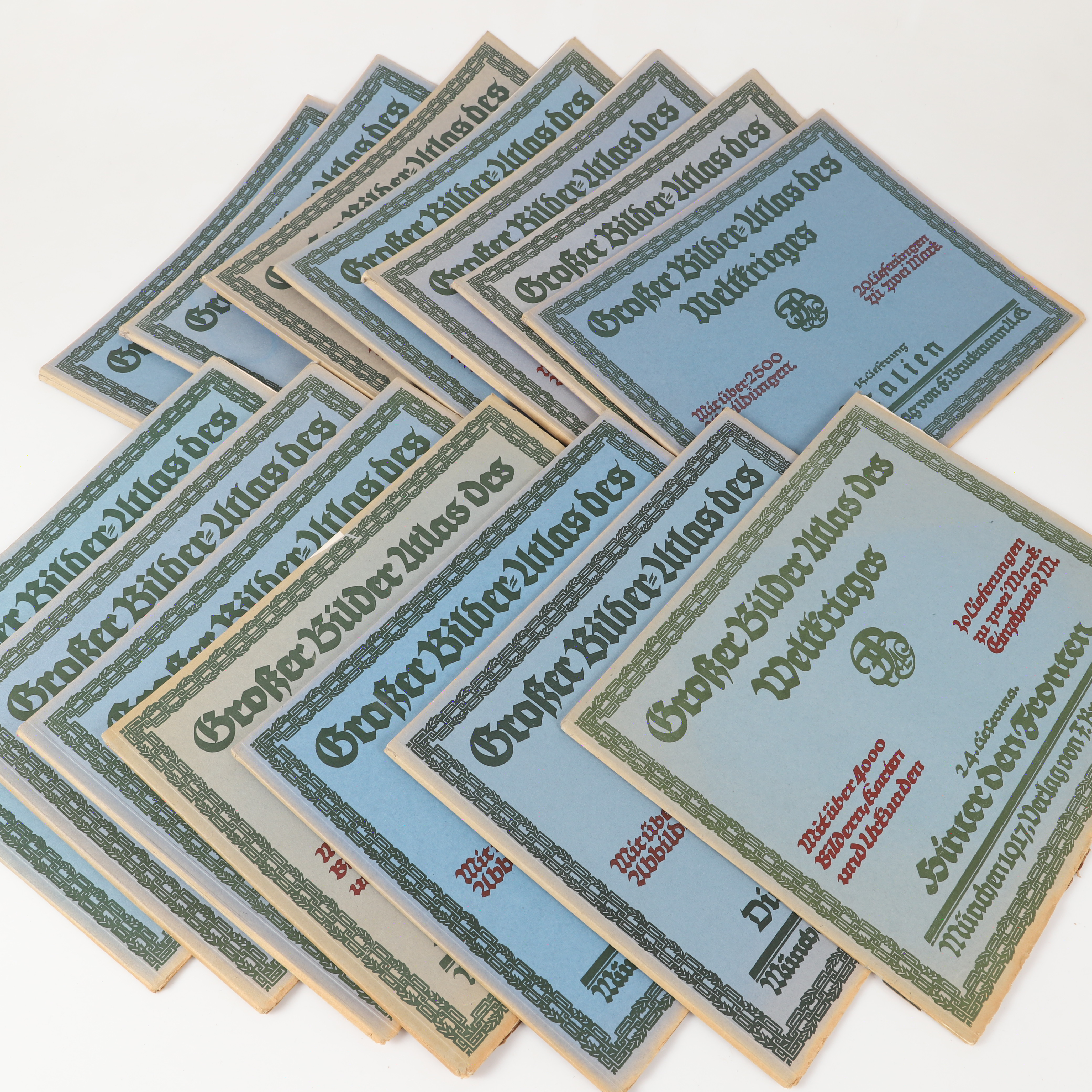 HÄFTEN, 16 stycken, Grosser Bilder-Atlas des Weltkrieges, 1915-1917.