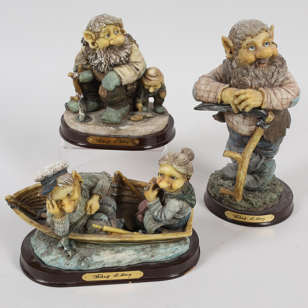 ROLF LIDBERG. Figuriner, 3 st, troll, konstmassa, RBA.