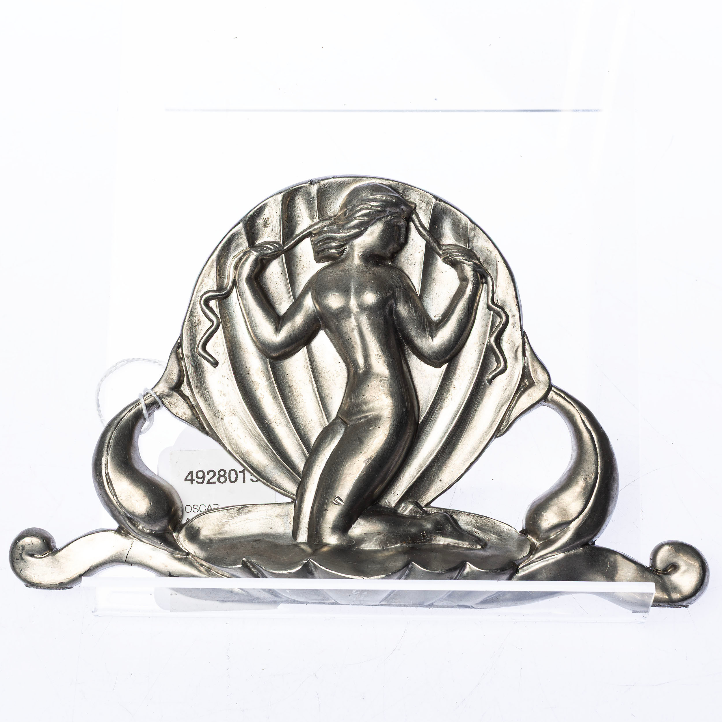 OSCAR ANTONSSON. Spegelkrön, tenn, "Venus I Mussla", Swedish Grace, 1930-tal.