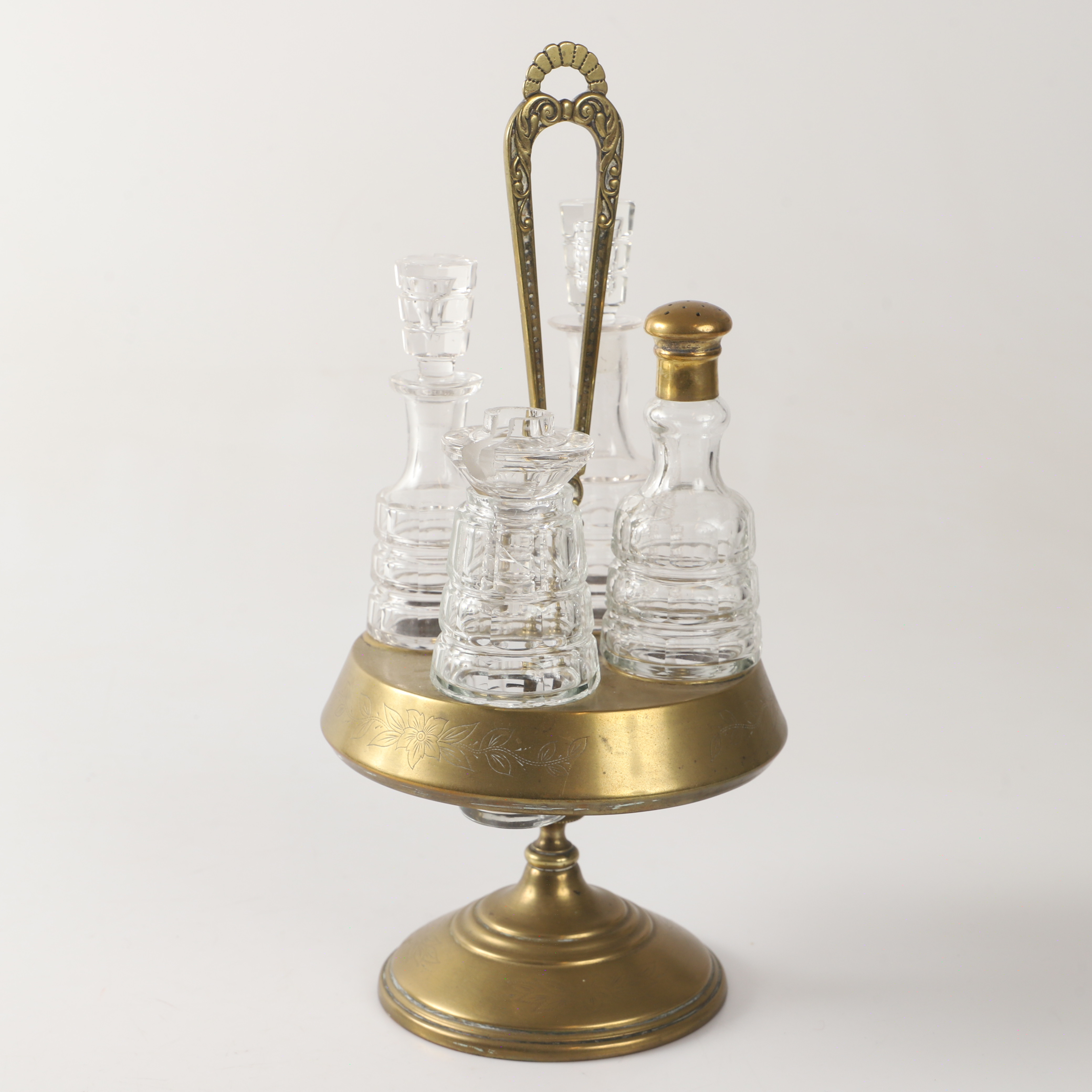 BORDSSURTOUT, metall/glas, 1900-tal.