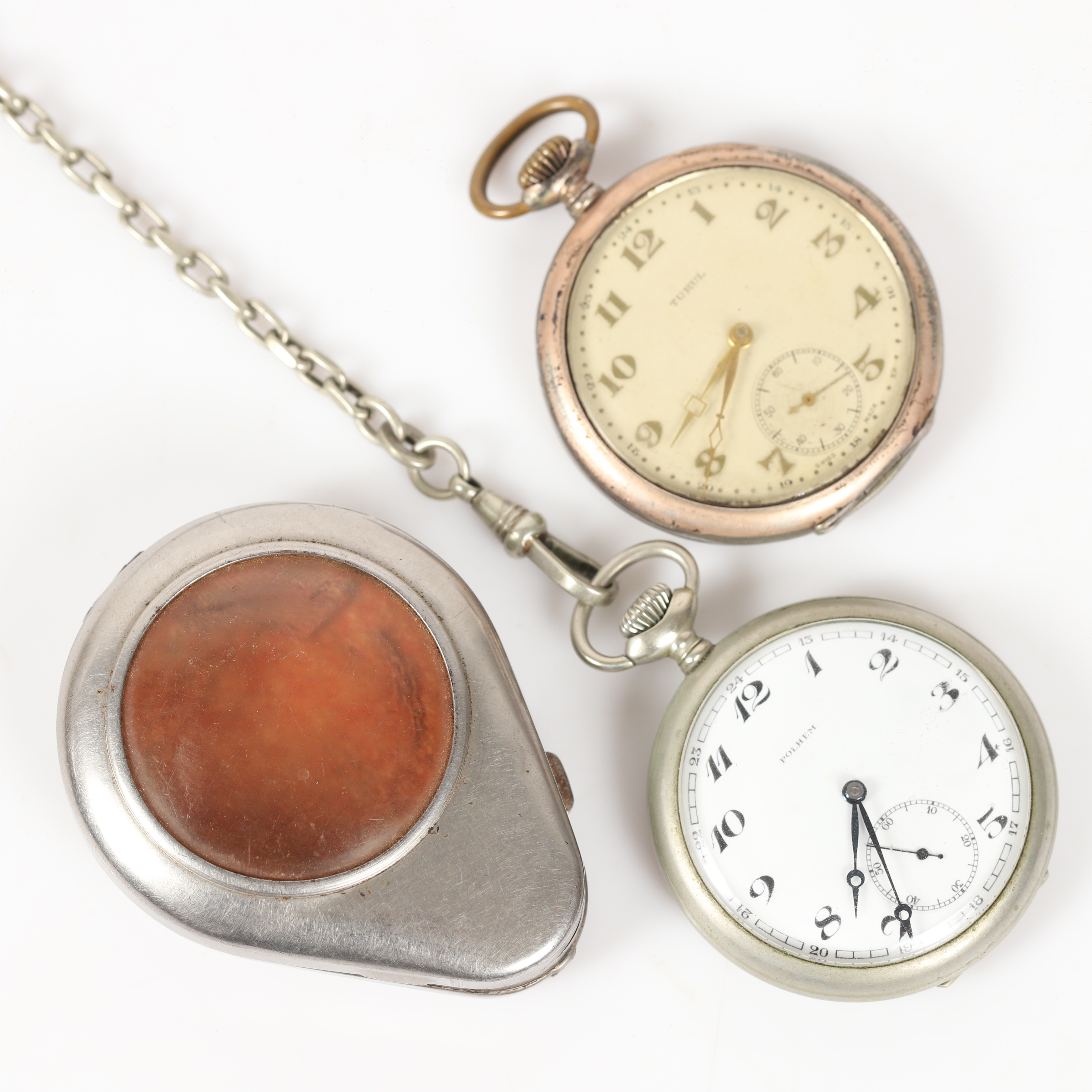 FICKUR, 2 stycken, silver samt vitmetall.