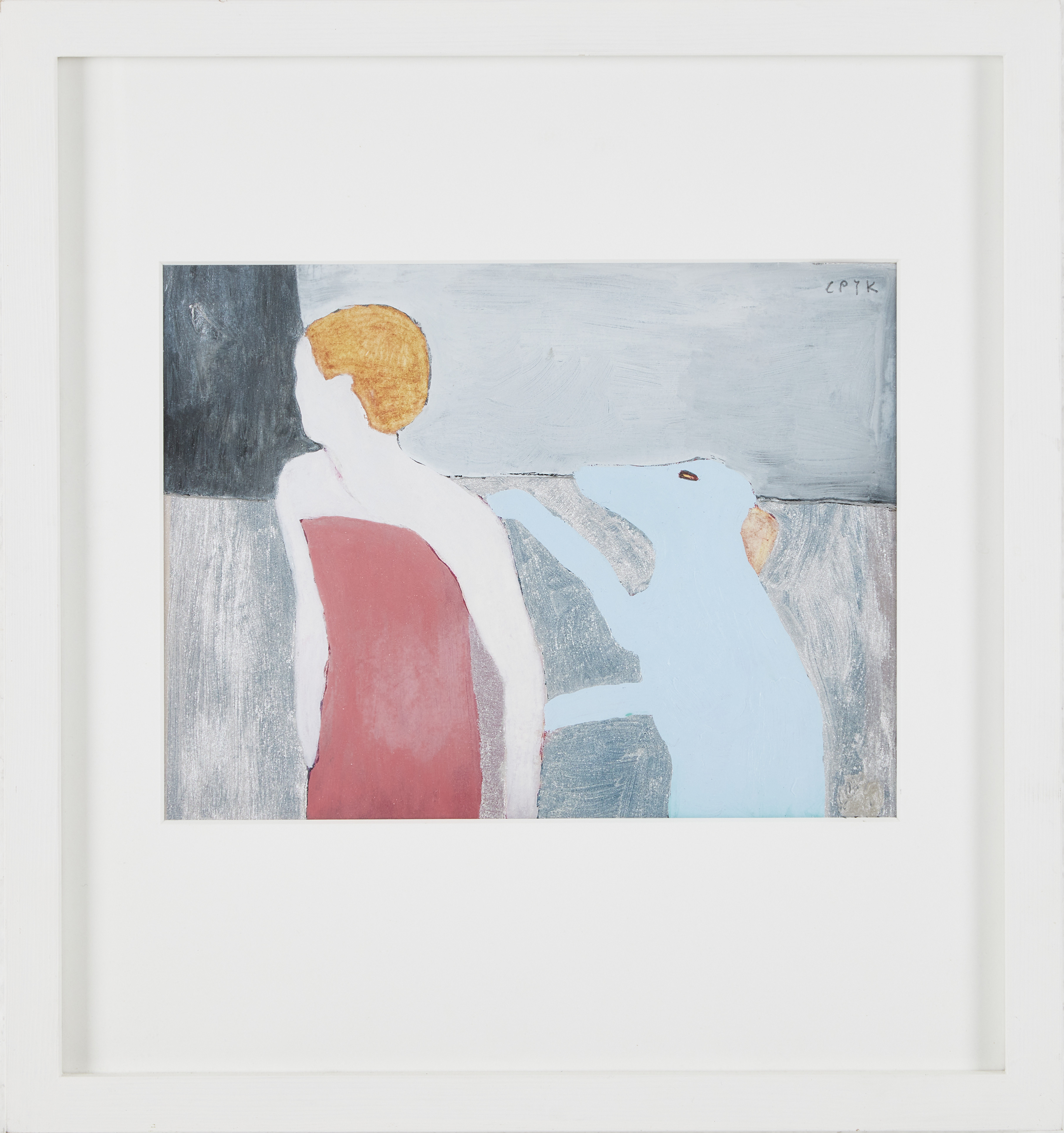 CAMILLA PYK (FÖDD 1966. Figurkomposition, blandteknik på papper, signerad C Pyk.