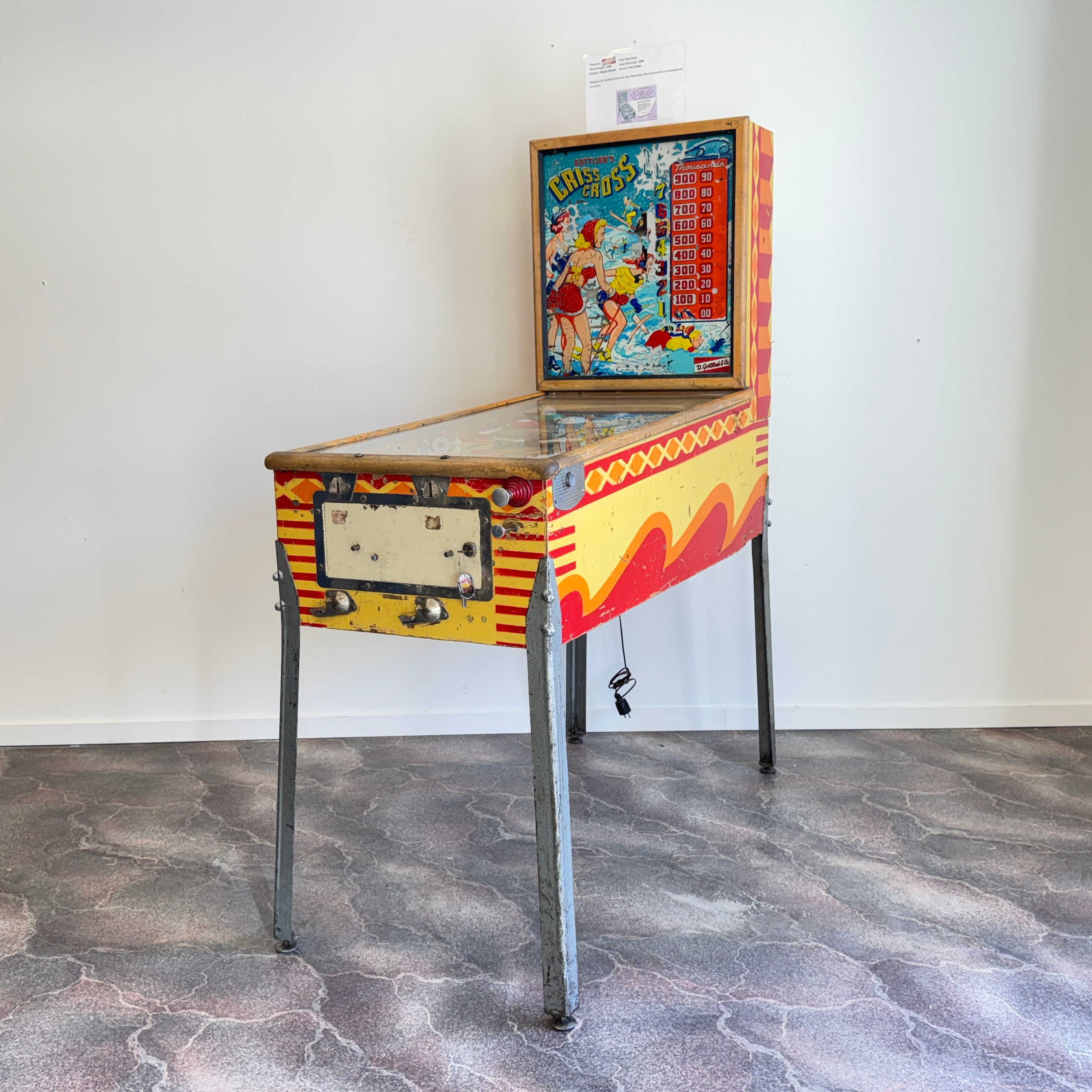 FLIPPERSPEL, GOTTLIEB CRISS CROSS, 1958, USA.