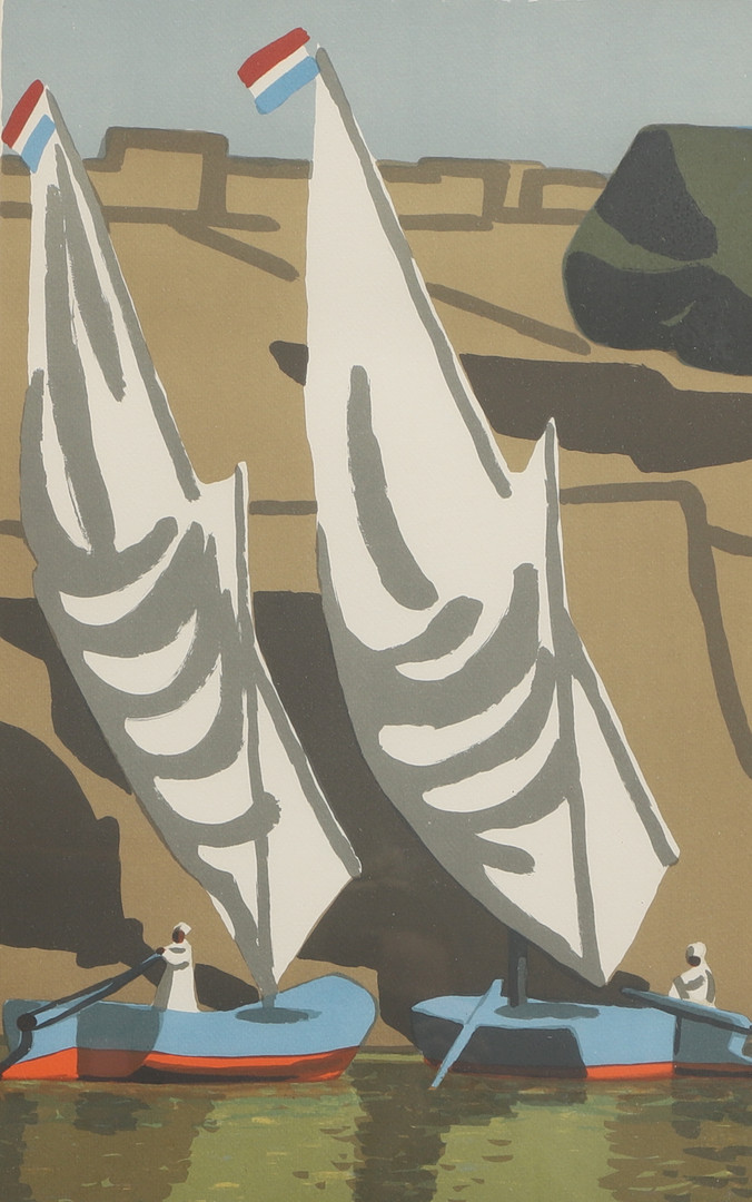 LARS NORRMAN. Färglitografi, Segelbåtar, signerad, numrerad 158/310.