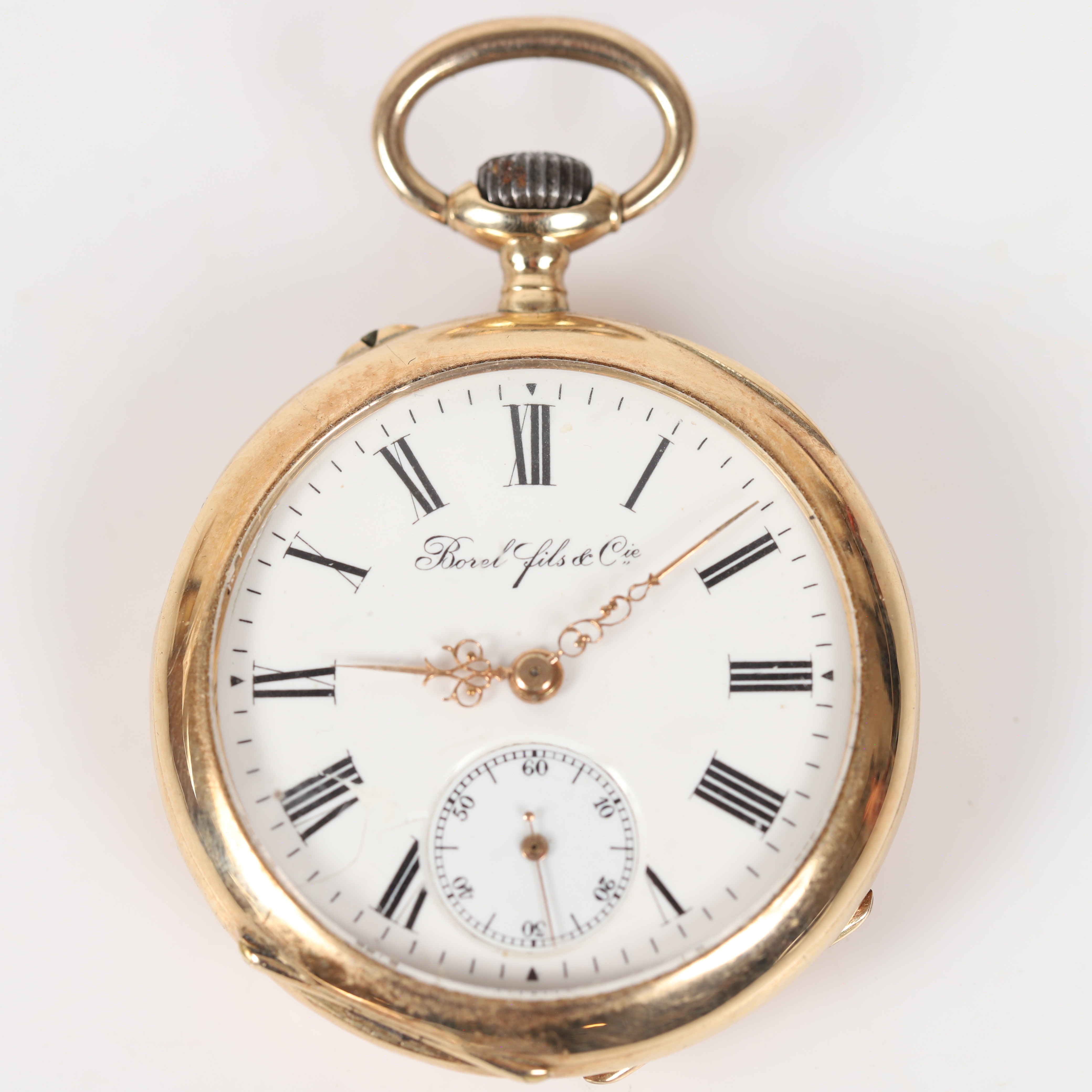 FICKUR. s. k. mormorsur, Borels Fils & Cte, 14 K guld.