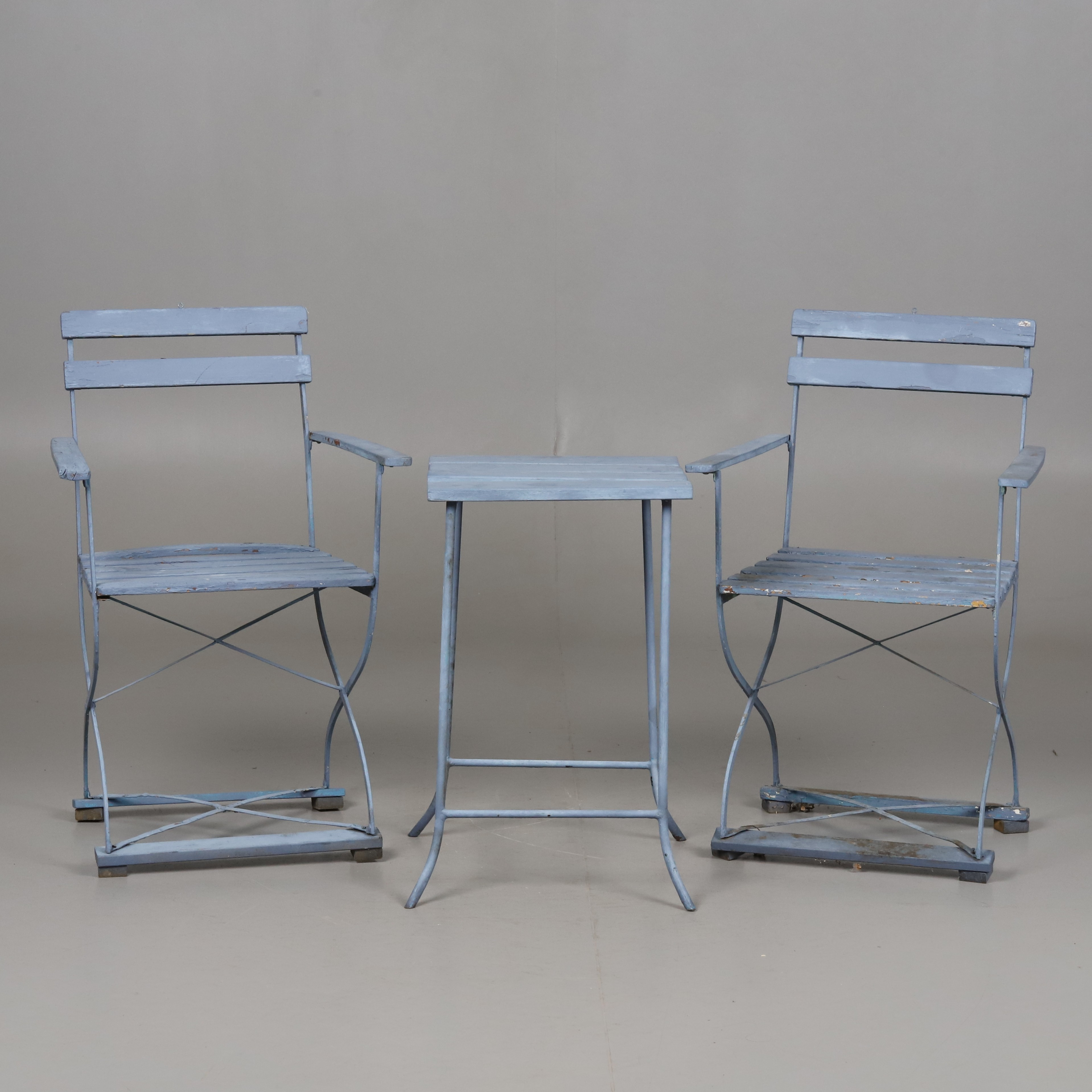 CAFFEGRUPP, 3 delar, metall, trä, 1900-talets mitt.