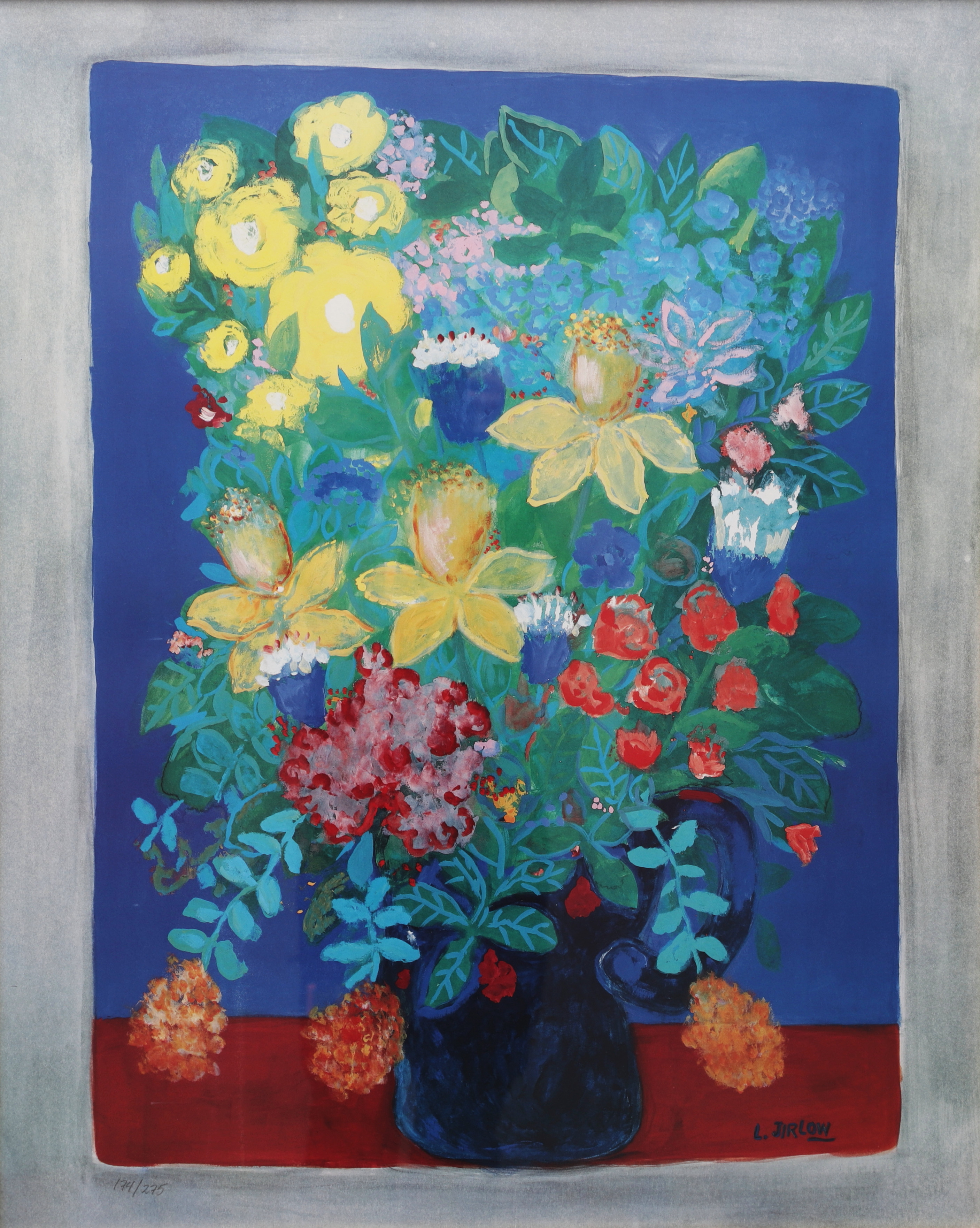LENNART JIRLOW. Blomsterstilleben, affisch, signerad i trycket, numrerad 174/275.