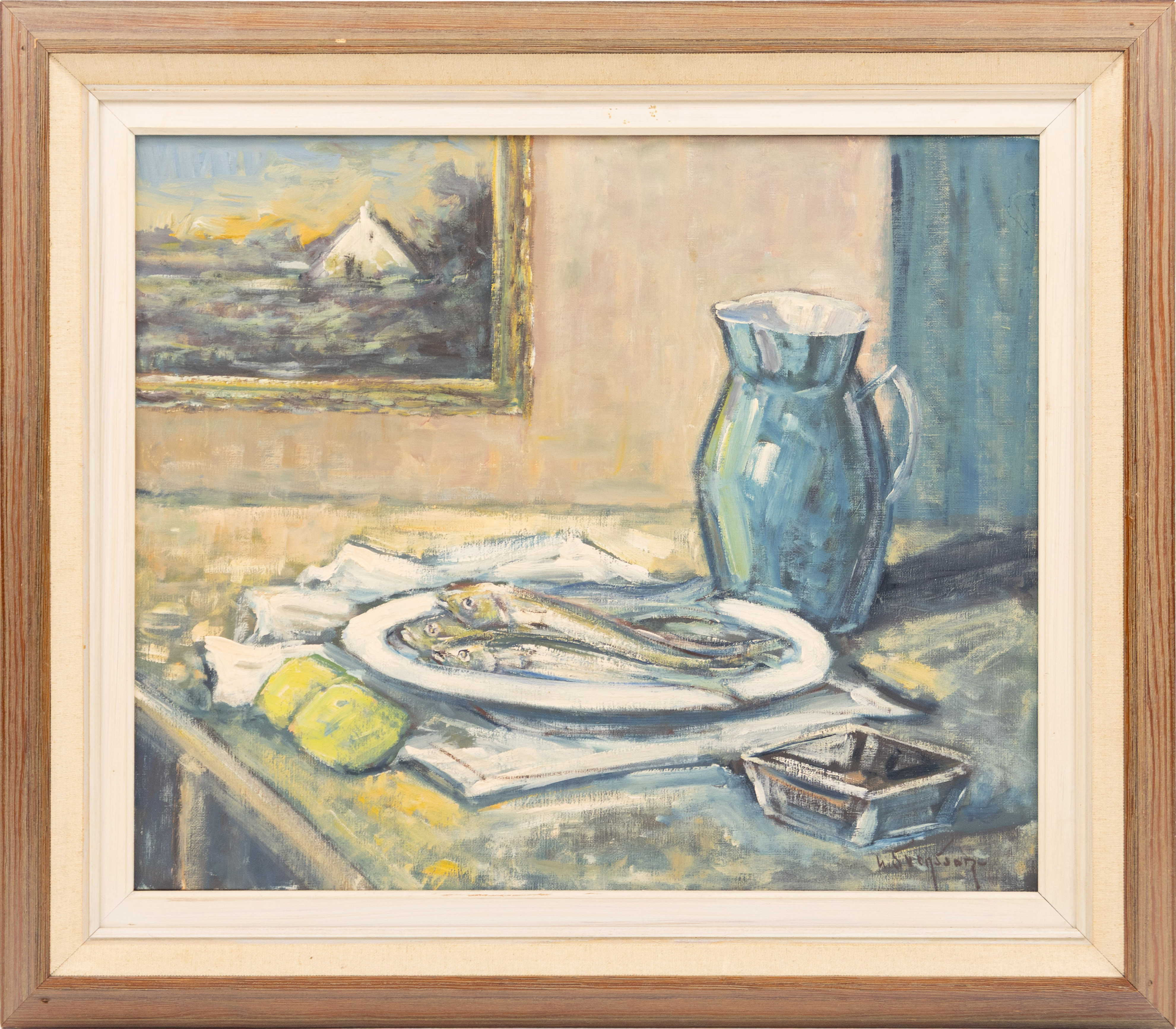 GÖTE SVENSSON. Olja på duk, stilleben, signerad.