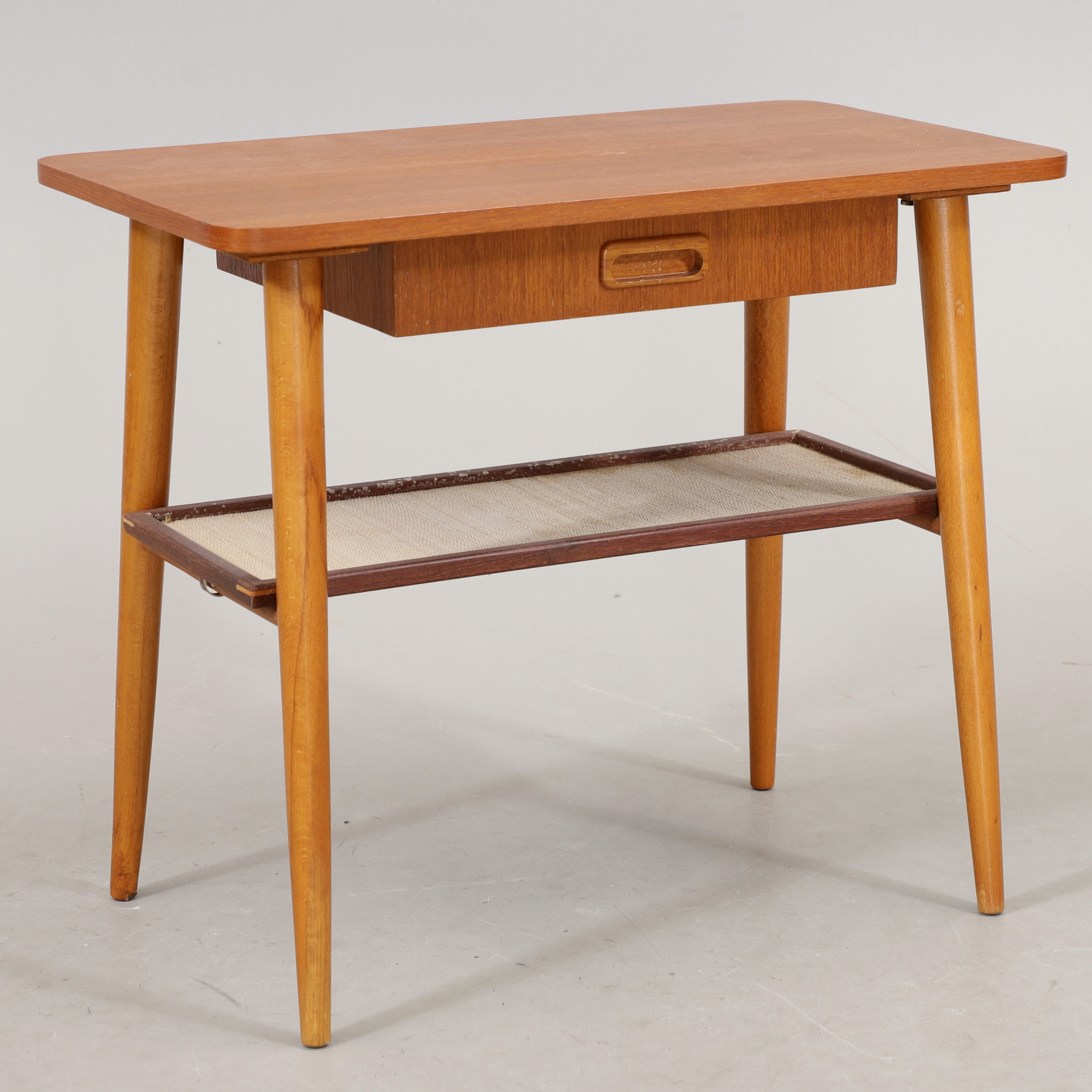 TELEFONBORD med låda, teak, 1950/1960-tal.