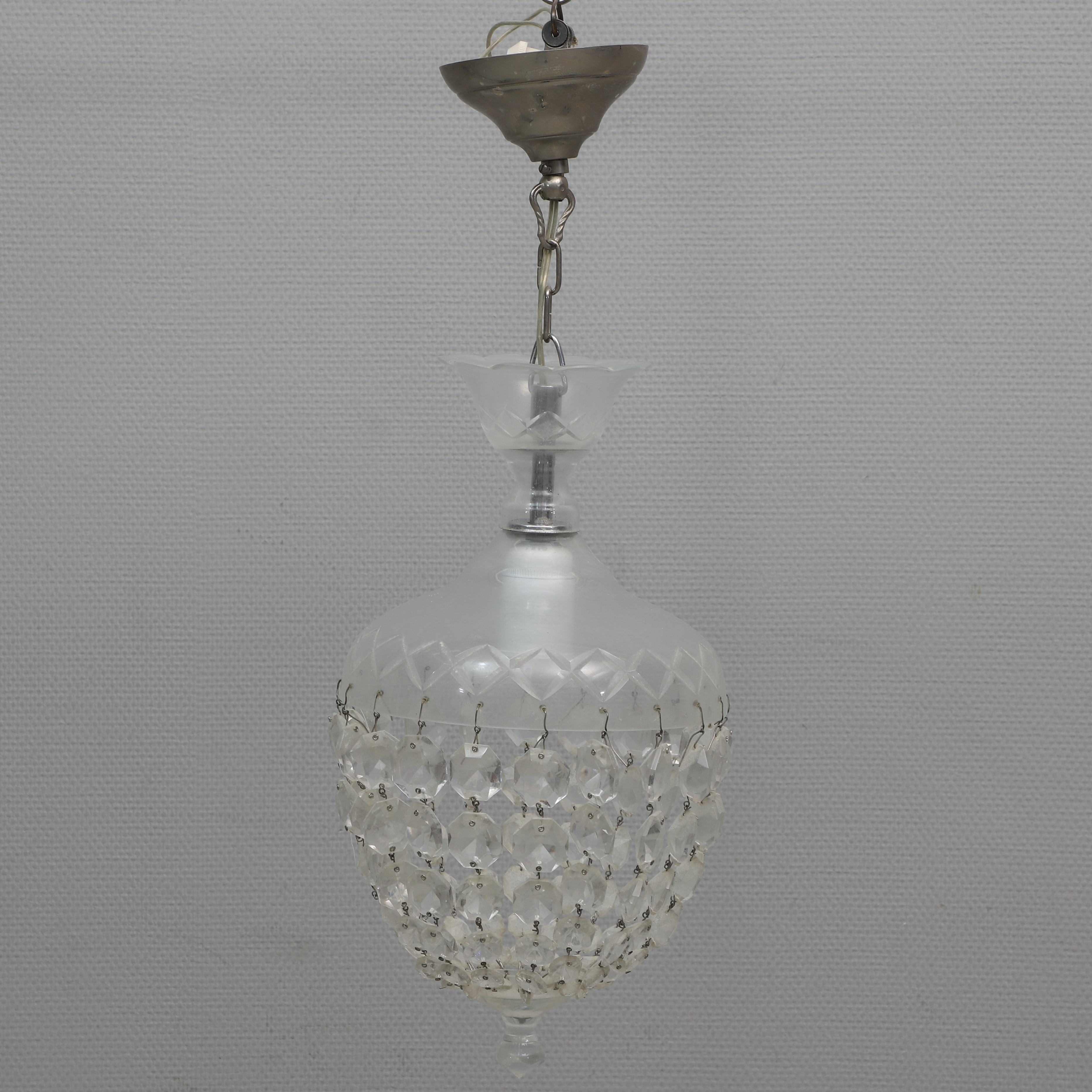 TAKLAMPA, glas/prismor, 1900-tal.