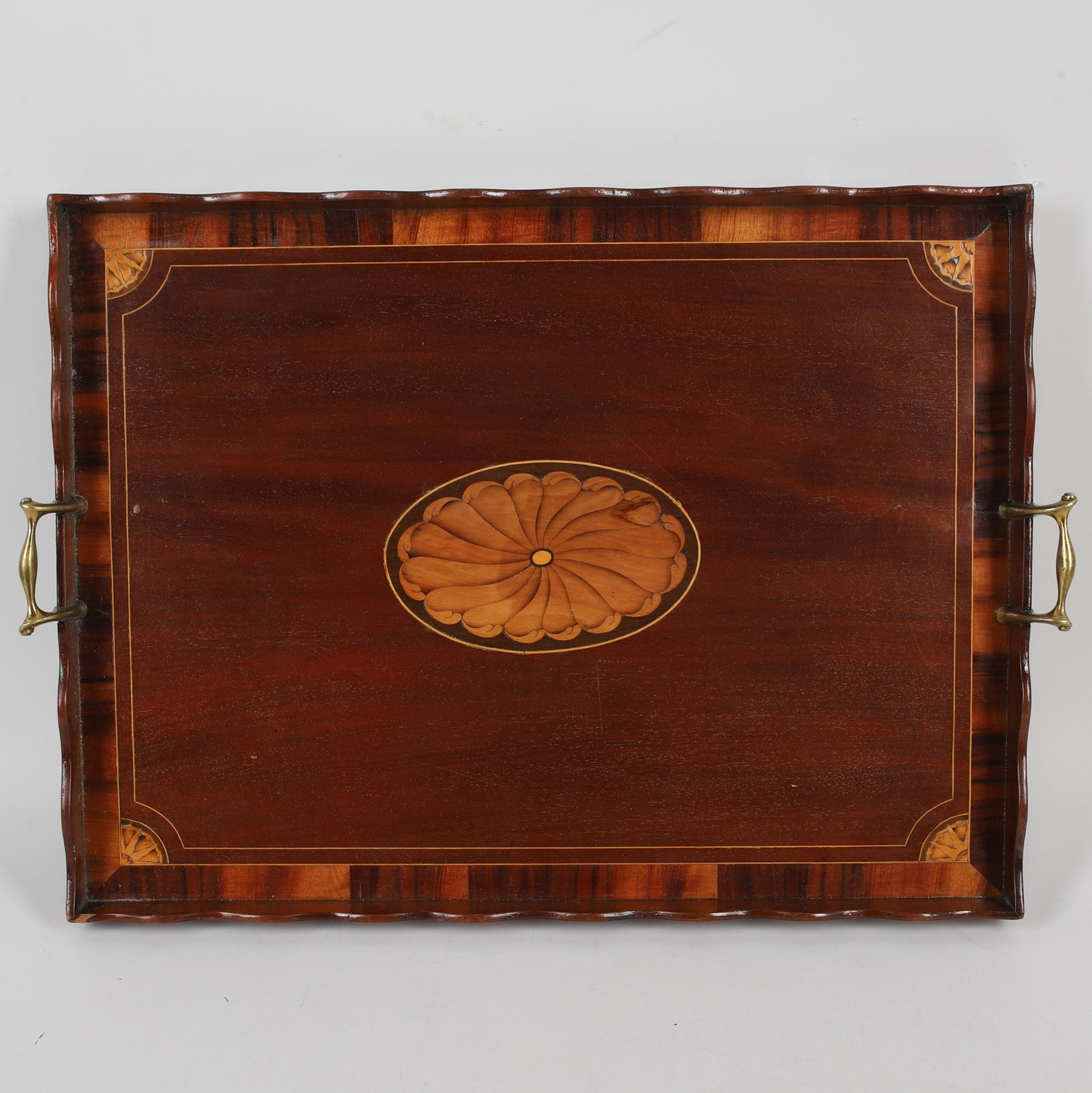 BRICKA, trä/mässingshandtag, intarsia, 1900-tal.