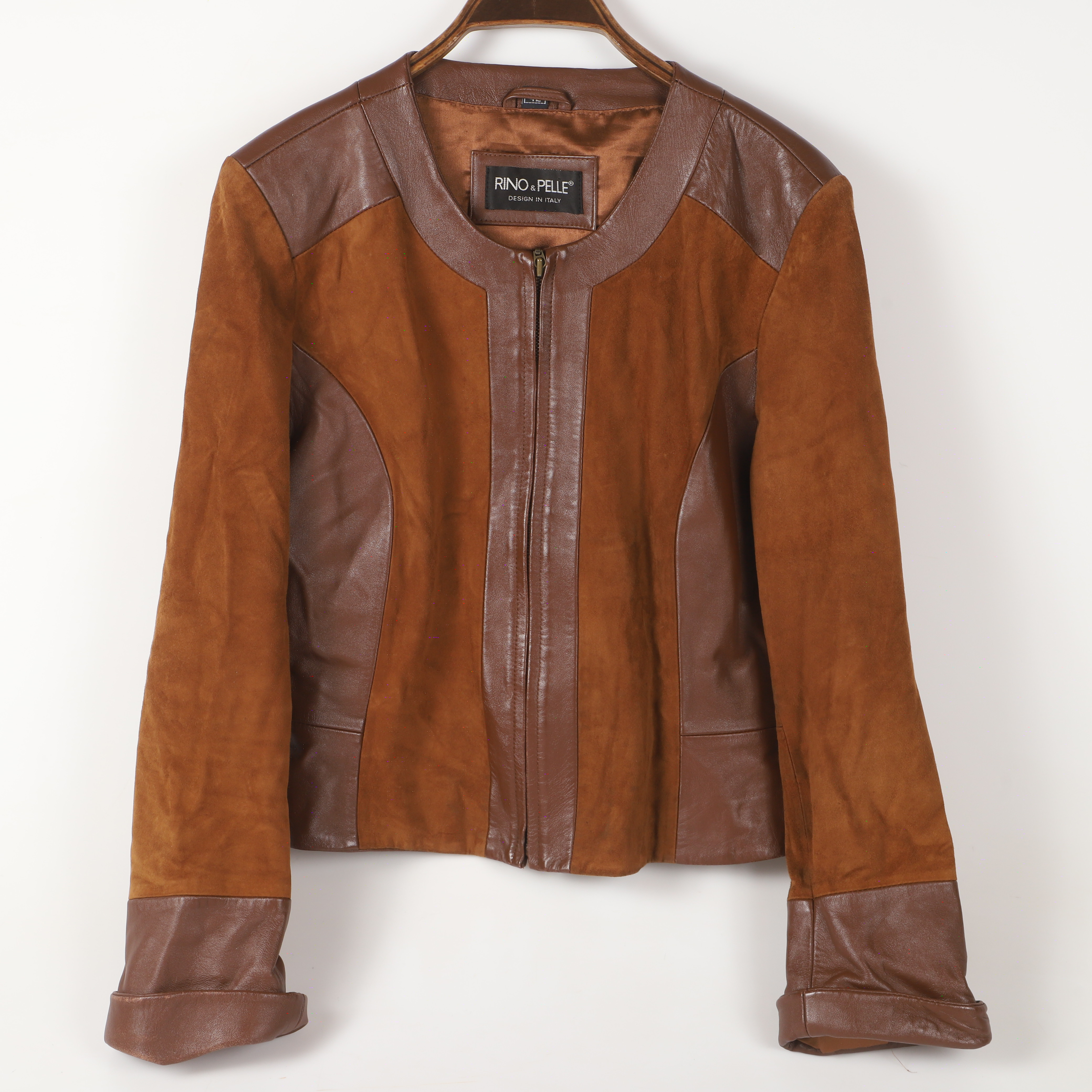 JACKA, kort modell, mocka med skinndetaljer, Rino & Pelle, Italien.