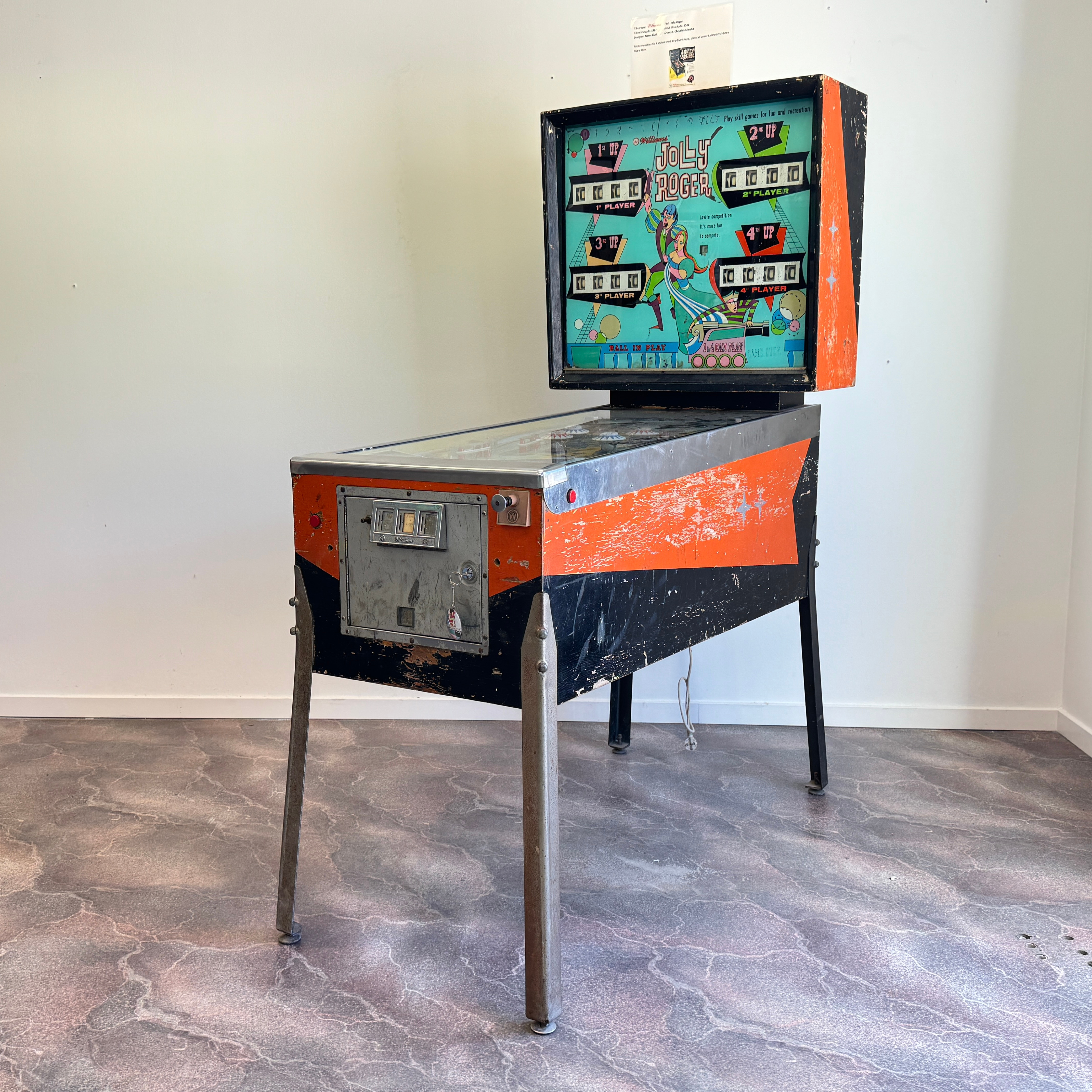 FLIPPERSPEL, WILLIAMS JOLLY ROGER, 1967, USA.