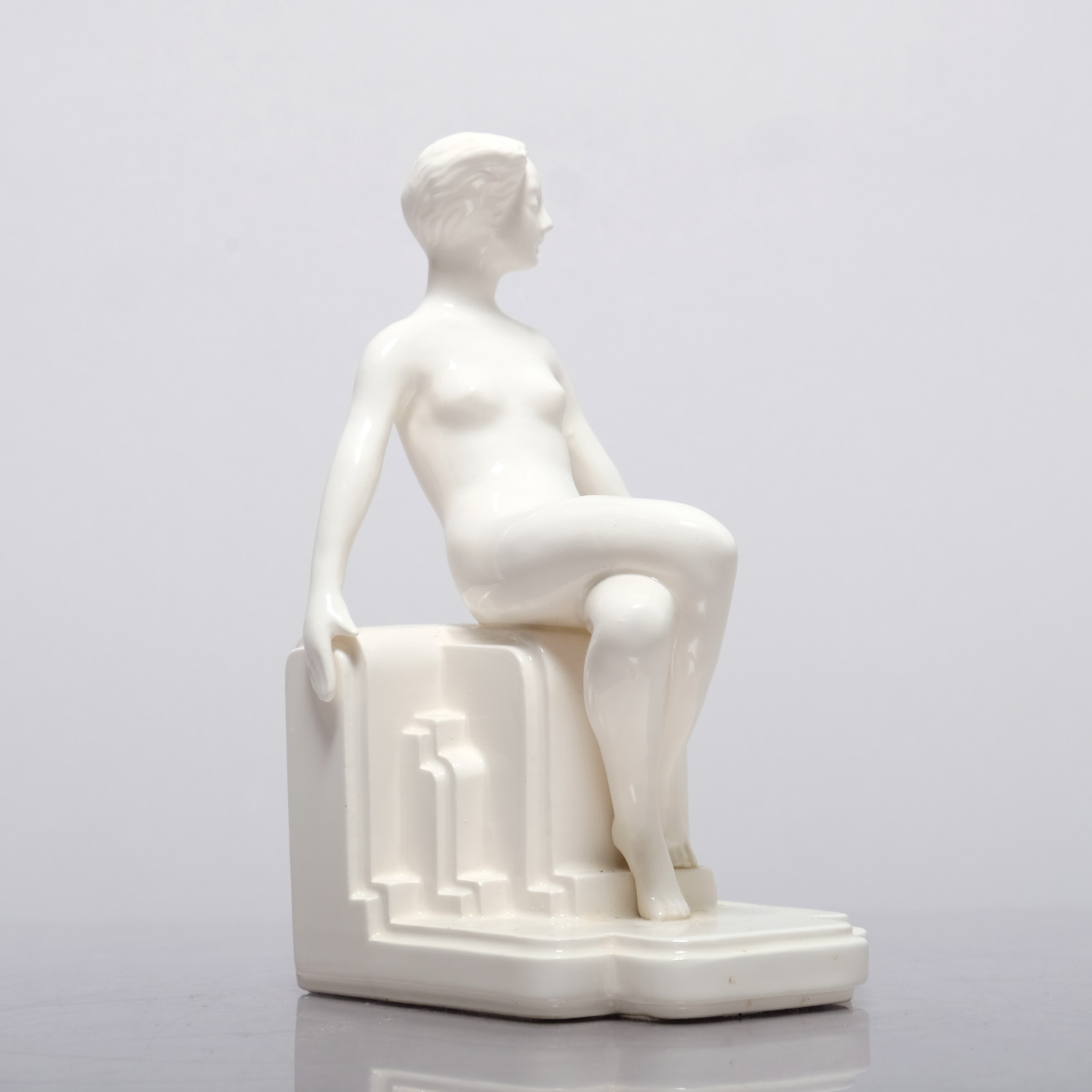 BOKSTÖD,sittande kvinna Fitz & Floyd, Japan, 1900-tal.