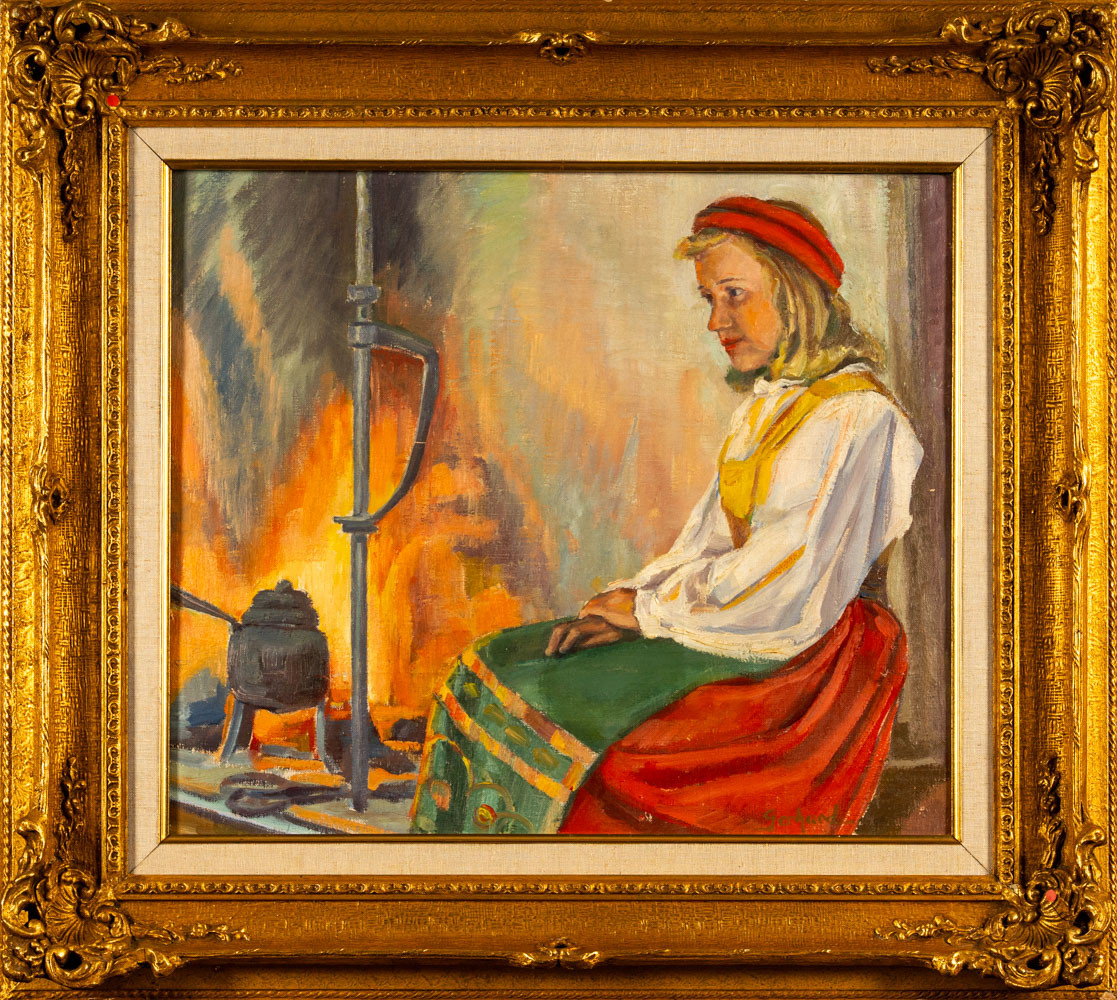 OIDENTIFIERAD KONSTNÄR. Olja på duk, Porträtt, Signerad: Gerhard.