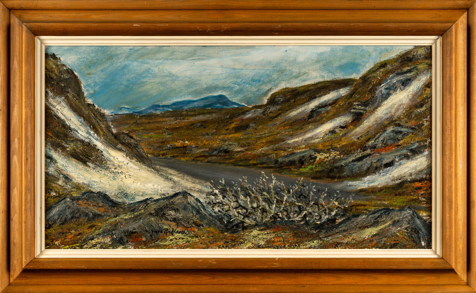 YNGVE RICKLUND. Olja på pannå, Landskapsmotiv, Signerad.
